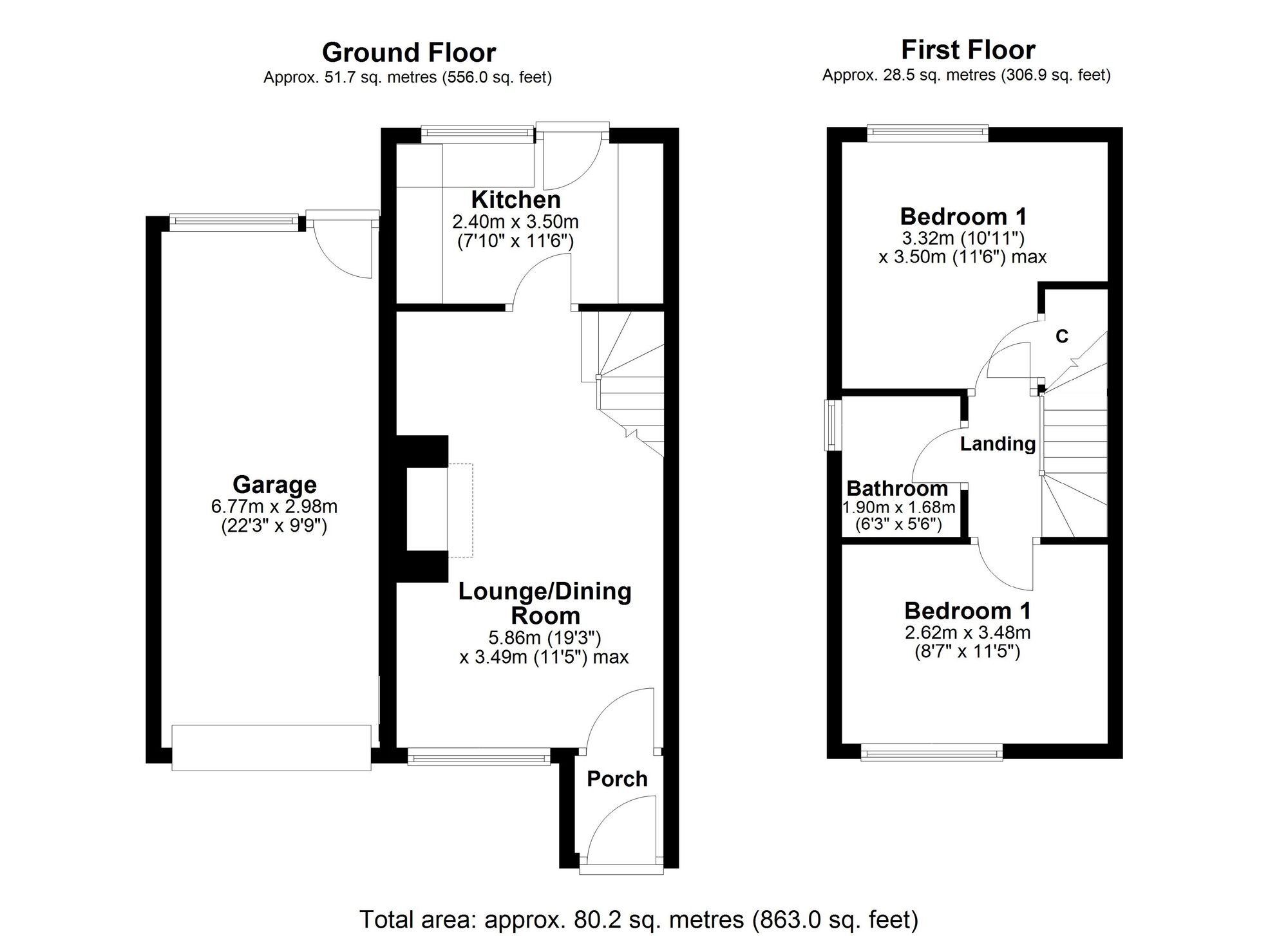 Floorplan of 2 bedroom Semi Detached House for sale, Mollyfair Close, Crawcrook  Ryton, Tyne and Wear, NE40