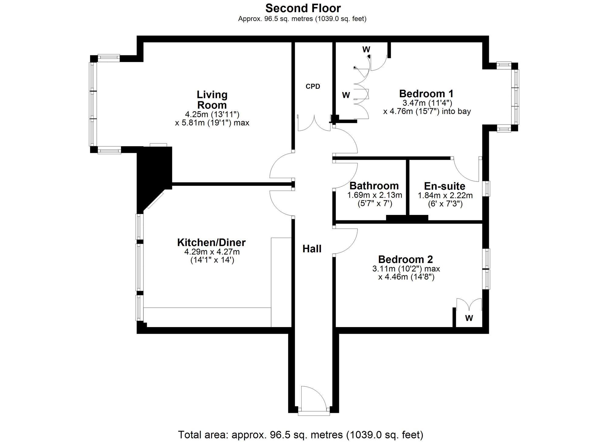 Floorplan of 2 bedroom  Flat for sale, Wylam, Tyne and Wear, NE41