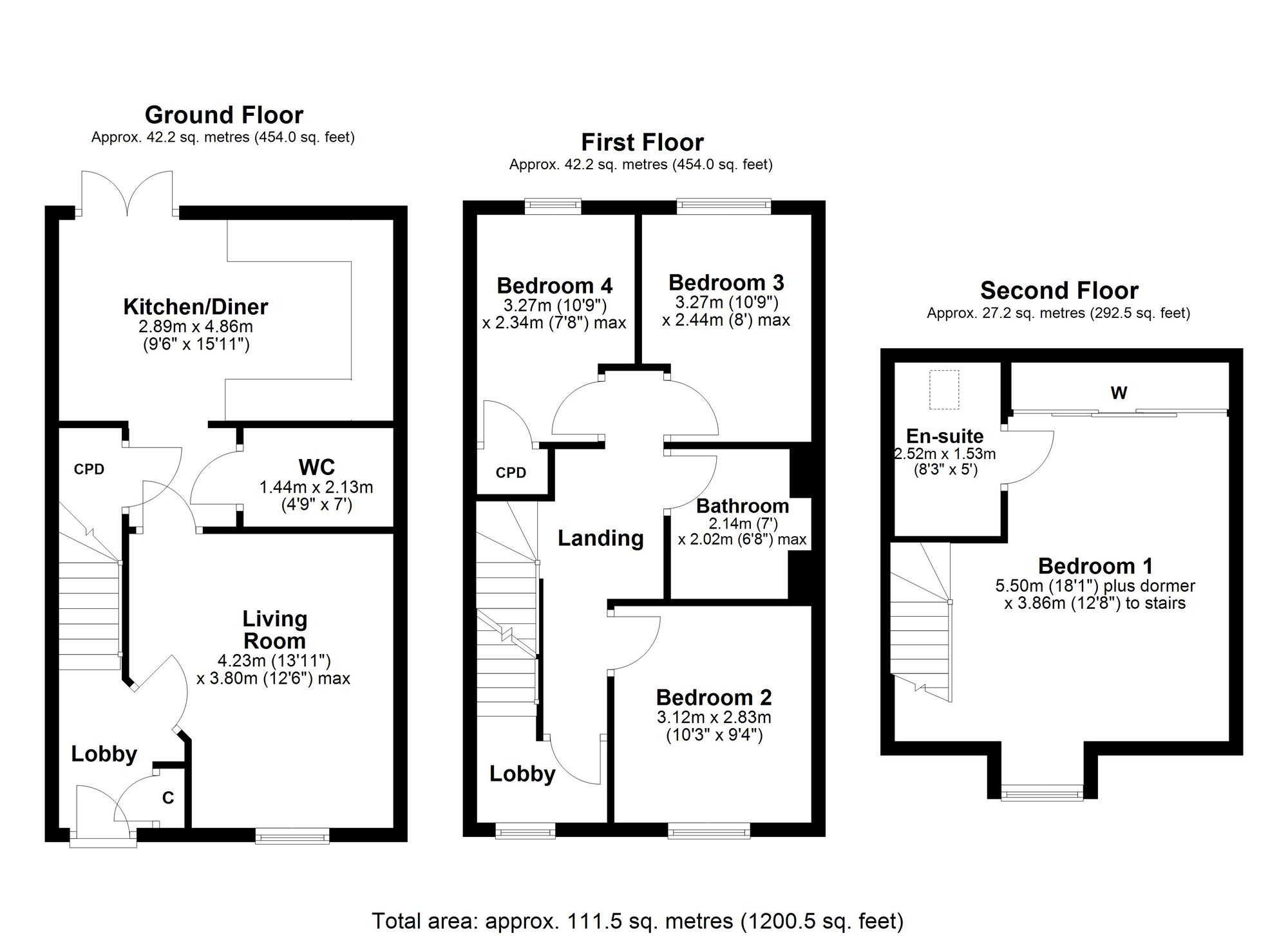 Floorplan of 4 bedroom Semi Detached House for sale, Skylark Grove, Ryton, Tyne and Wear, NE40