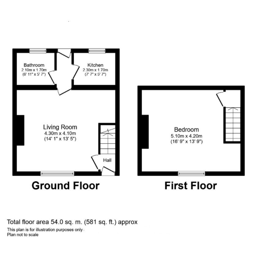 Floorplan of 1 bedroom Mid Terrace House for sale, Garden Terrace, Crawcrook, Tyne And Wear, NE40