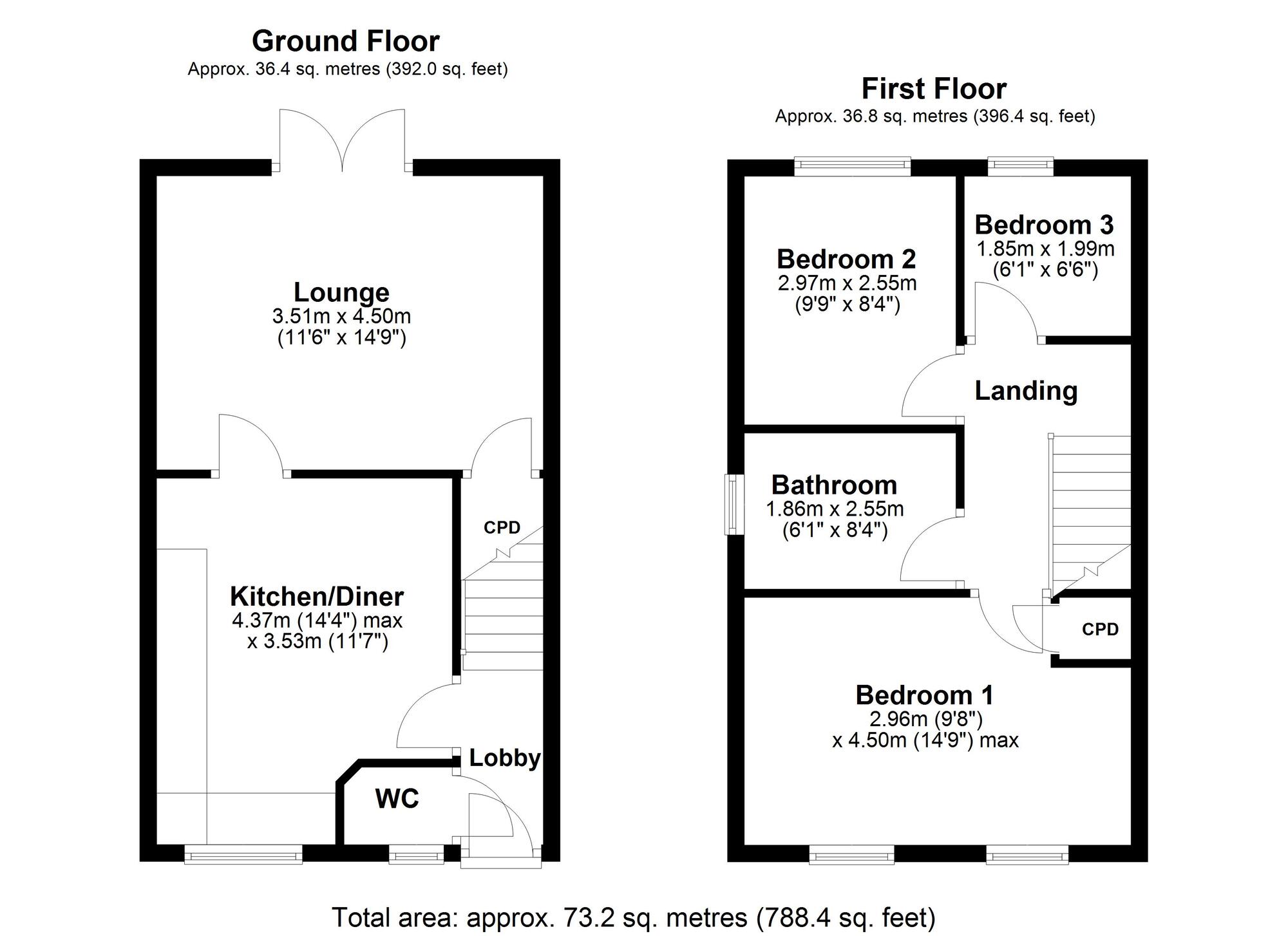 Floorplan of 3 bedroom Semi Detached House for sale, Pattinson Drive, Ryton, Tyne and Wear, NE40