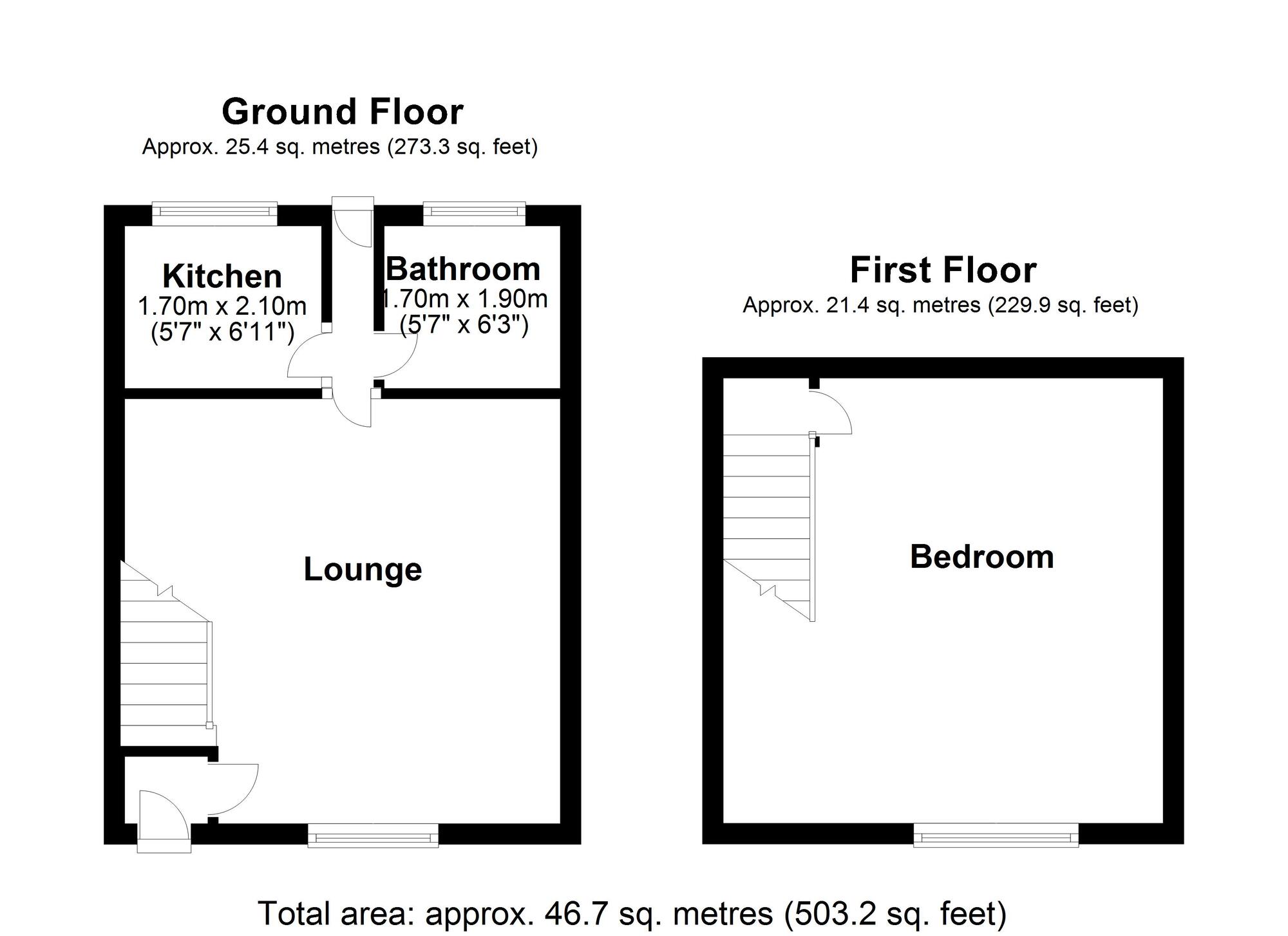 Floorplan of 1 bedroom Mid Terrace House for sale, Garden Terrace, Crawcrook  Ryton, Tyne and Wear, NE40