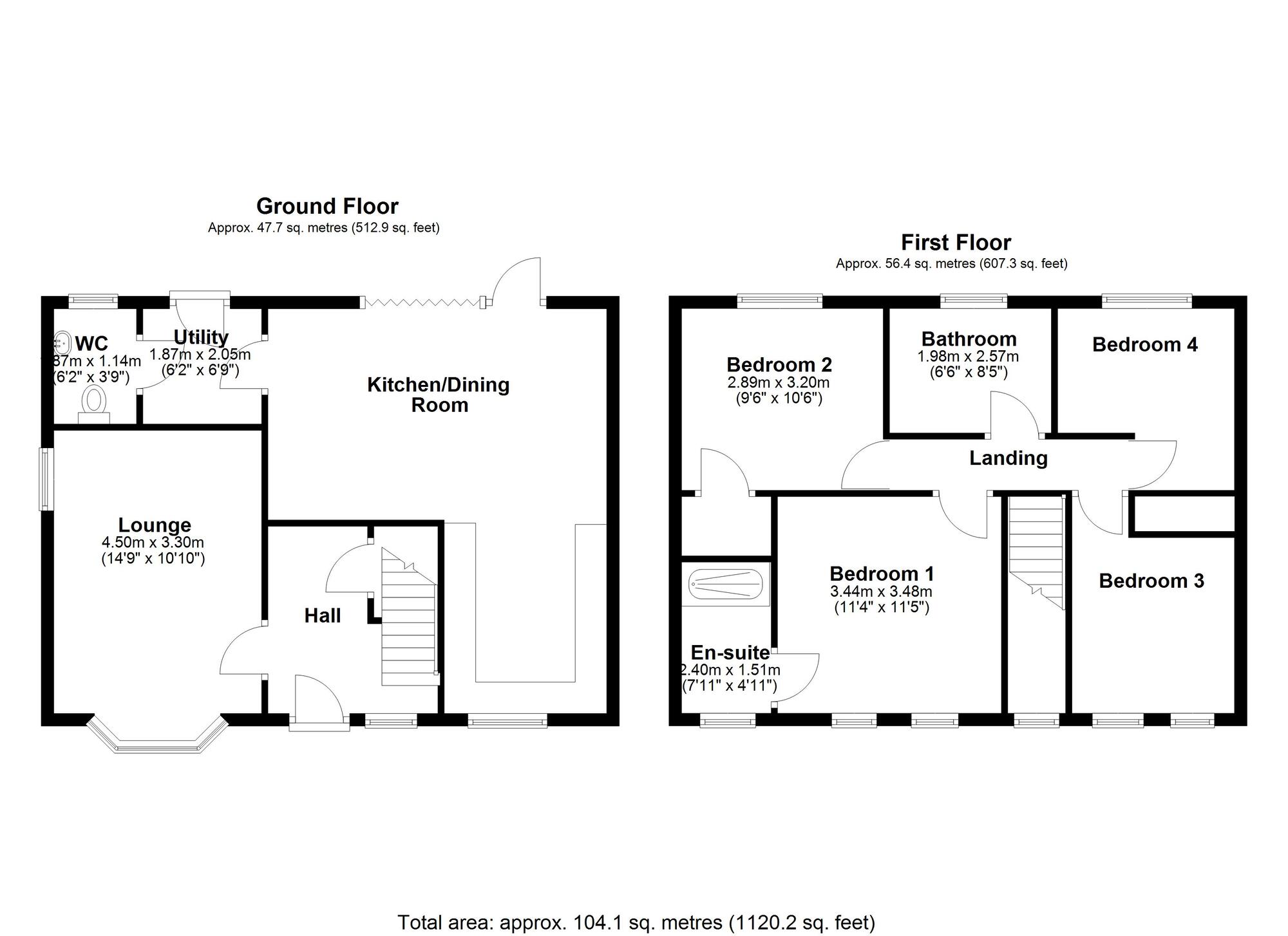 Floorplan of 4 bedroom Detached House for sale, Pavilion Rise, Cottier Grange, Northumberland, NE42