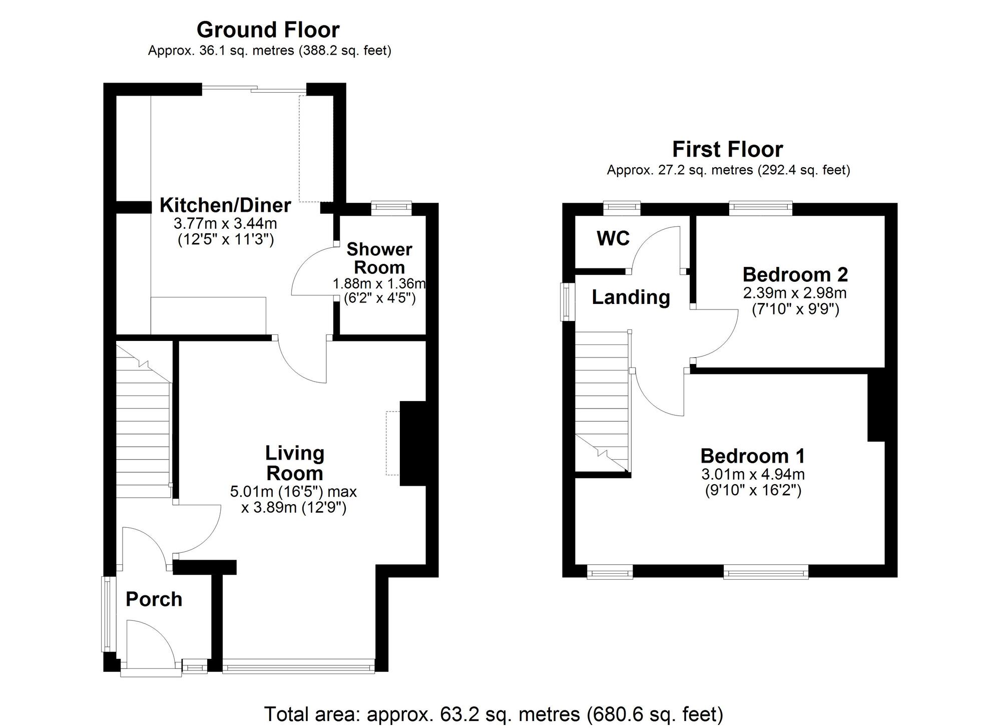 Floorplan of 2 bedroom Semi Detached House for sale, Jasper Avenue, Greenside, Tyne and Wear, NE40