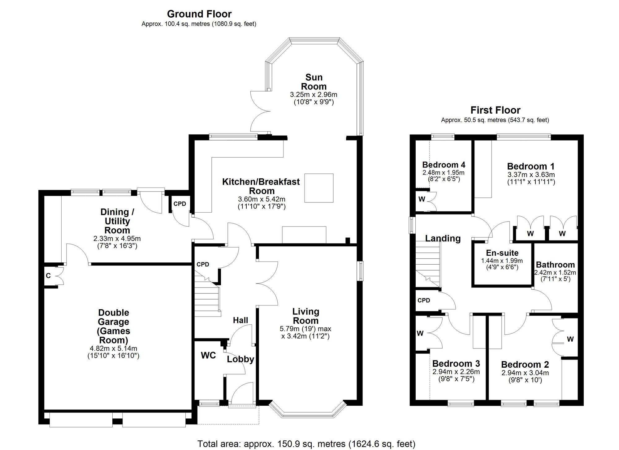 Floorplan of 4 bedroom Detached House for sale, Bracken Way, Ryton, Tyne and Wear, NE40