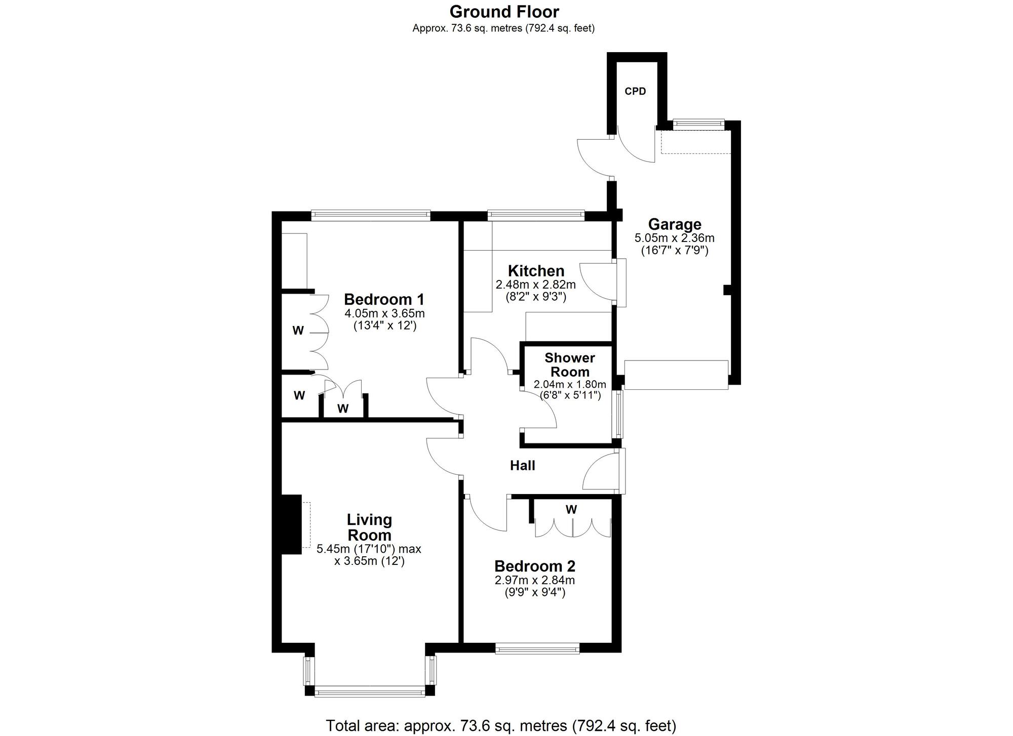 Floorplan of 2 bedroom Link Detached Bungalow for sale, The Meadows, Ryton, Tyne and Wear, NE40