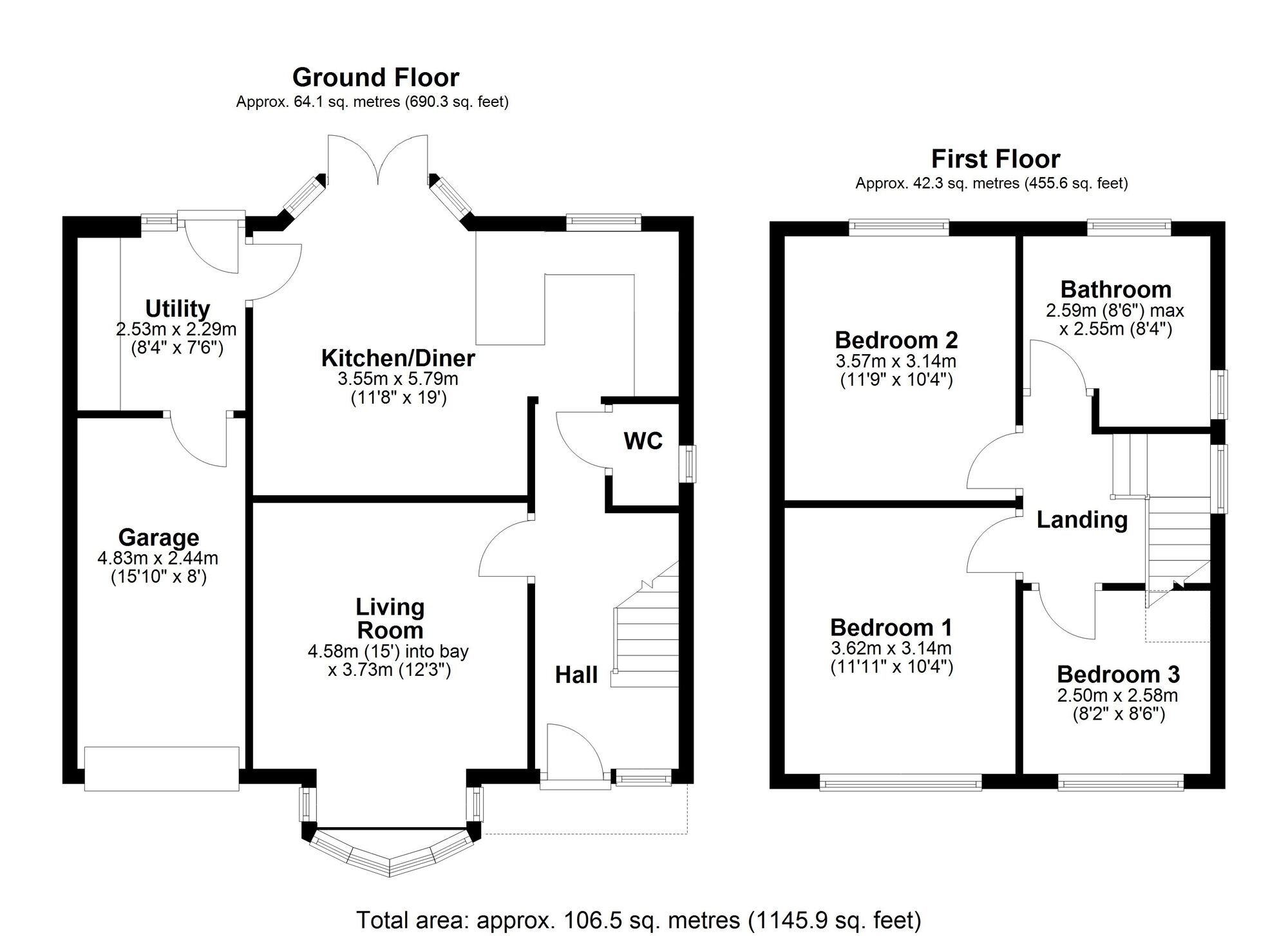 Floorplan of 3 bedroom Detached House for sale, Greenside Road, Ryton, Tyne and Wear, NE40