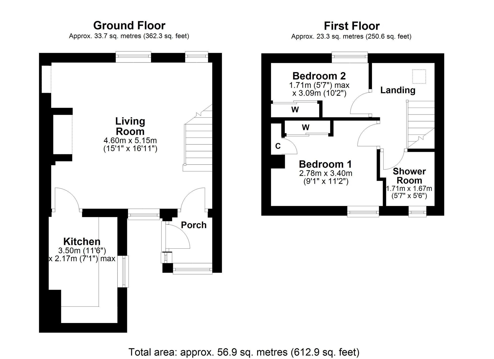 Floorplan of 2 bedroom Mid Terrace House for sale, Thorp Cottages, Ryton, Tyne and Wear, NE40