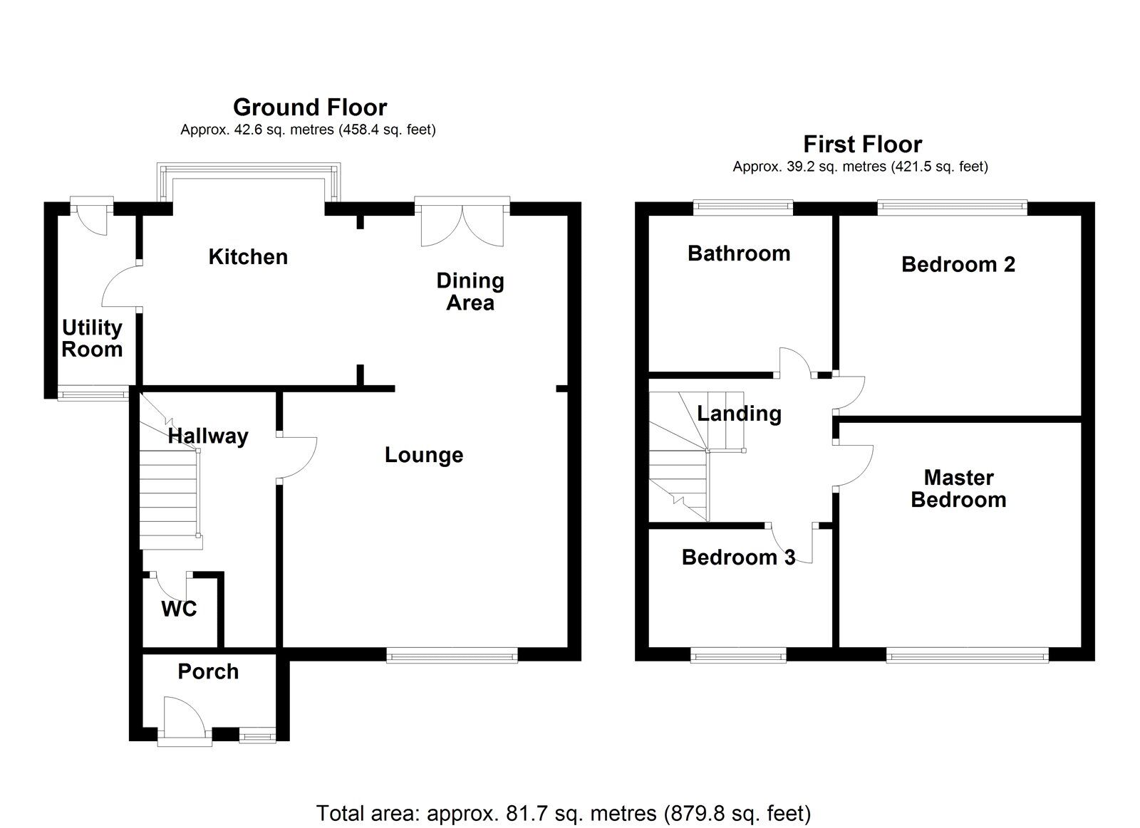 Floorplan of 3 bedroom Detached House for sale, Holburn Way, Ryton, Tyne and Wear, NE40