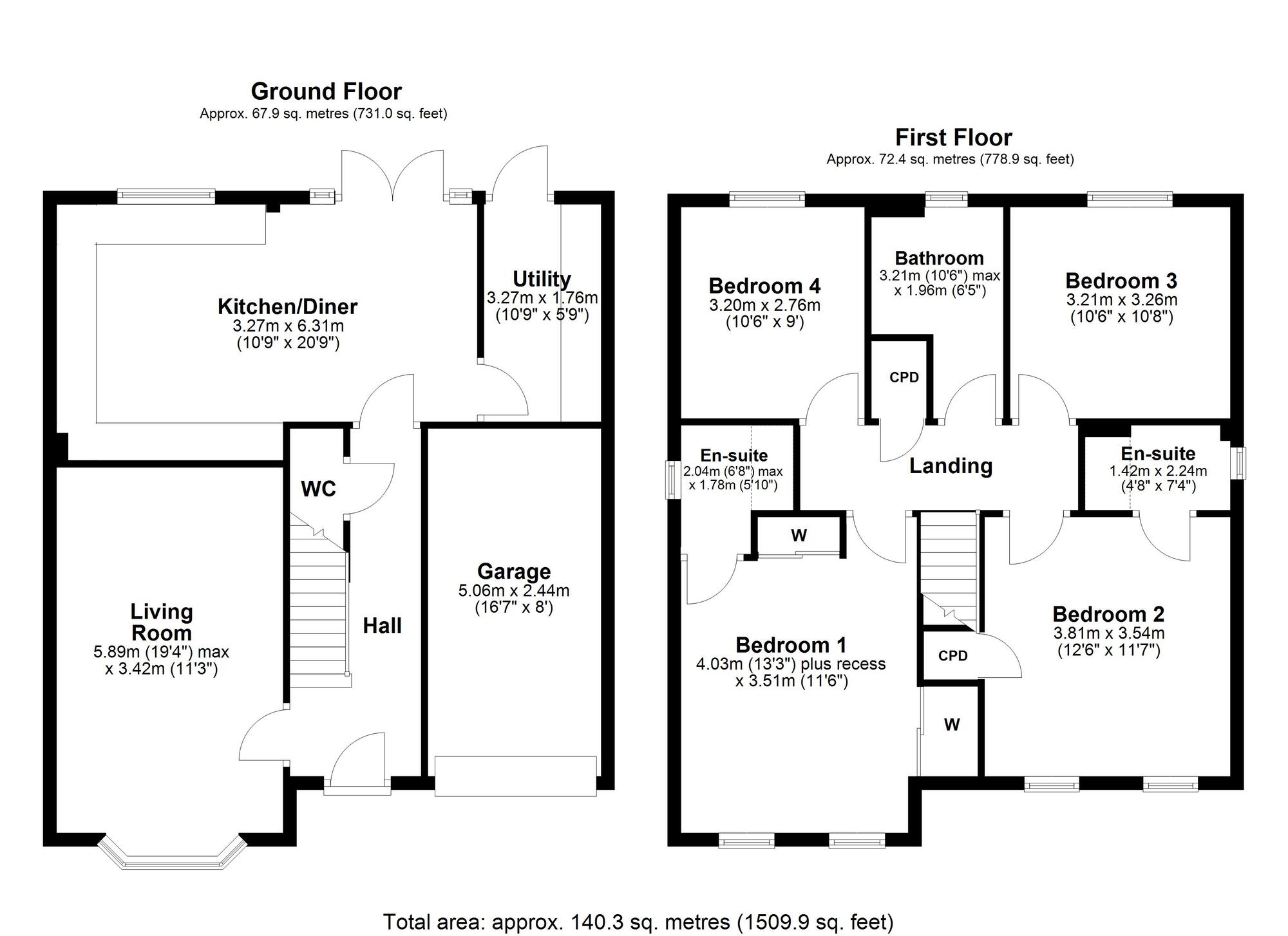 Floorplan of 4 bedroom Detached House for sale, Jarvis Drive, Ryton, Tyne and Wear, NE40
