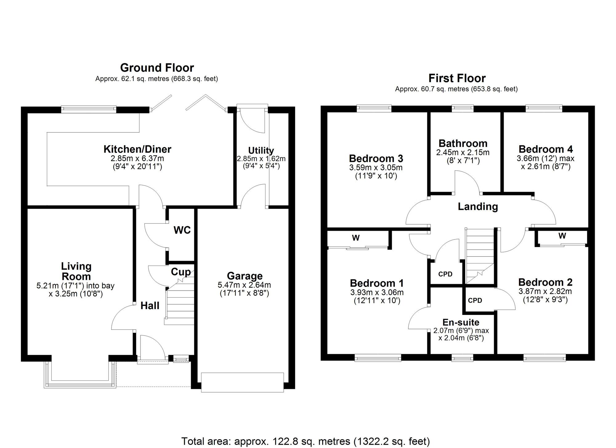 Floorplan of 4 bedroom Detached House for sale, Weatherby Avenue, Ryton, Tyne and Wear, NE40