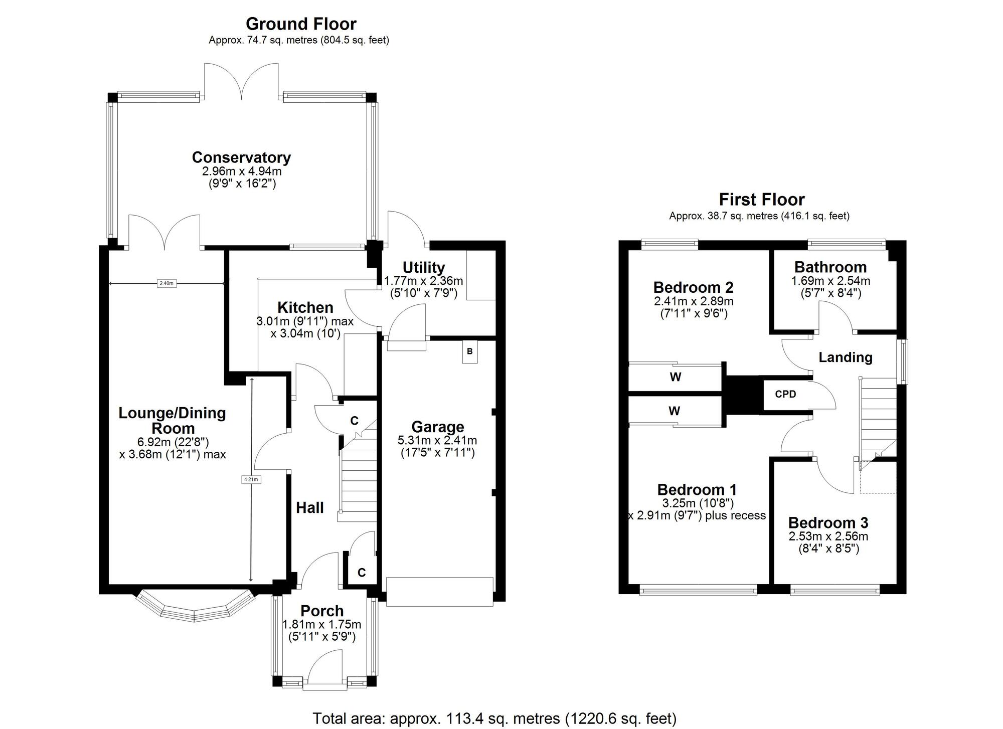 Floorplan of 3 bedroom Detached House for sale, Rosedale Road, Crawcrook  Ryton, Tyne and Wear, NE40