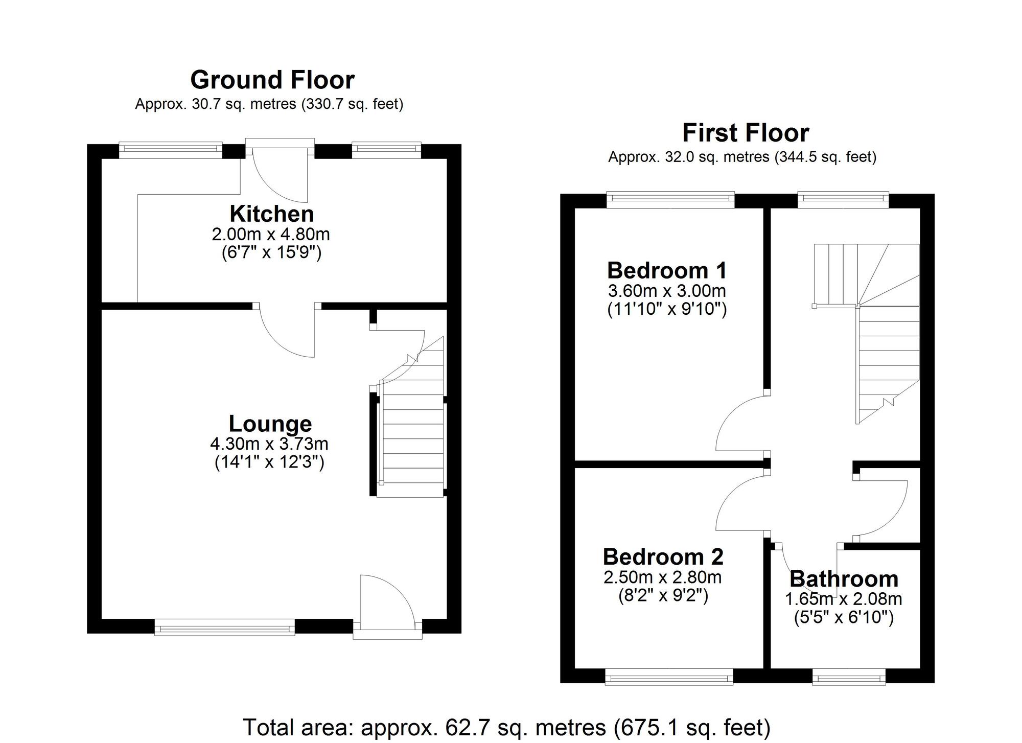 Floorplan of 2 bedroom Mid Terrace House for sale, Landscape Terrace, Greenside, Tyne and Wear, NE40