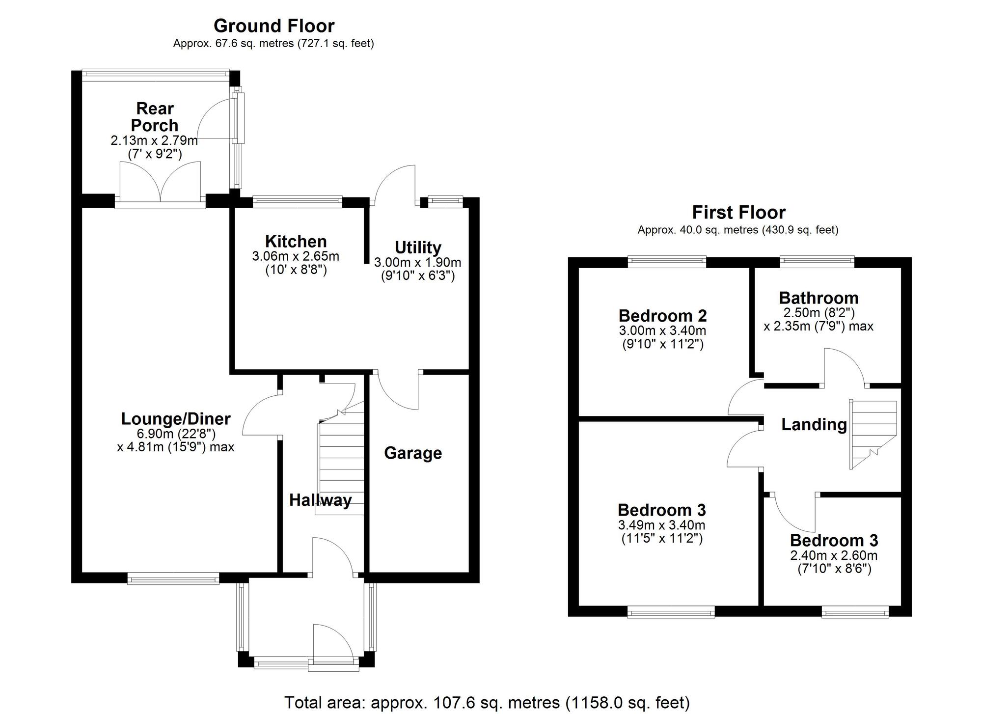 Floorplan of 3 bedroom Link Detached House for sale, Horsley Avenue, Ryton, Tyne and Wear, NE40