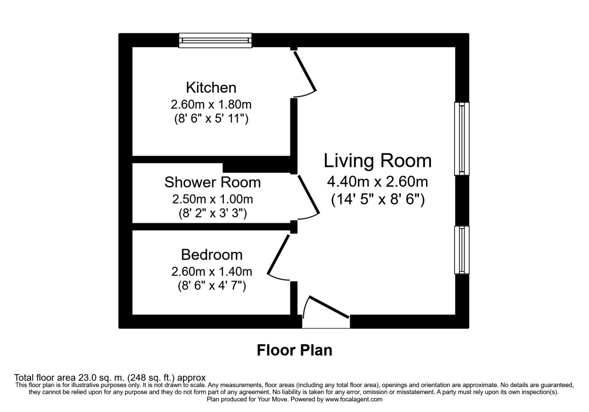 Floorplan of 1 bedroom  Flat for sale, Mollyfair Close, Ryton, Tyne and Wear, NE40