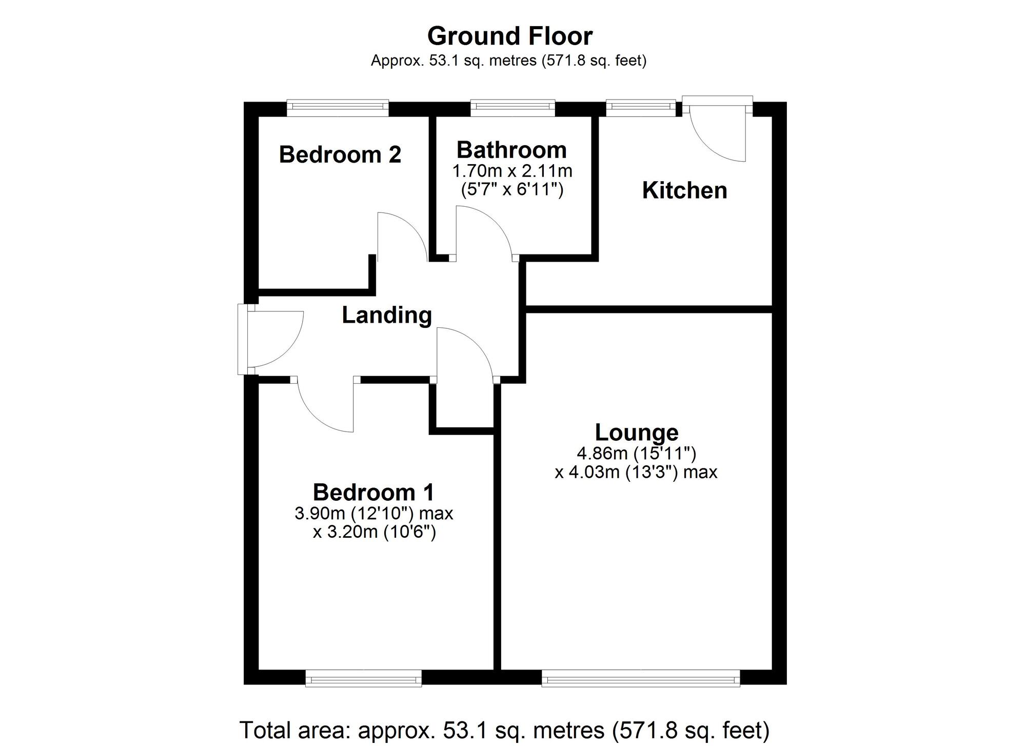 Floorplan of 2 bedroom  Flat for sale, Holburn Way, Ryton, Tyne and Wear, NE40