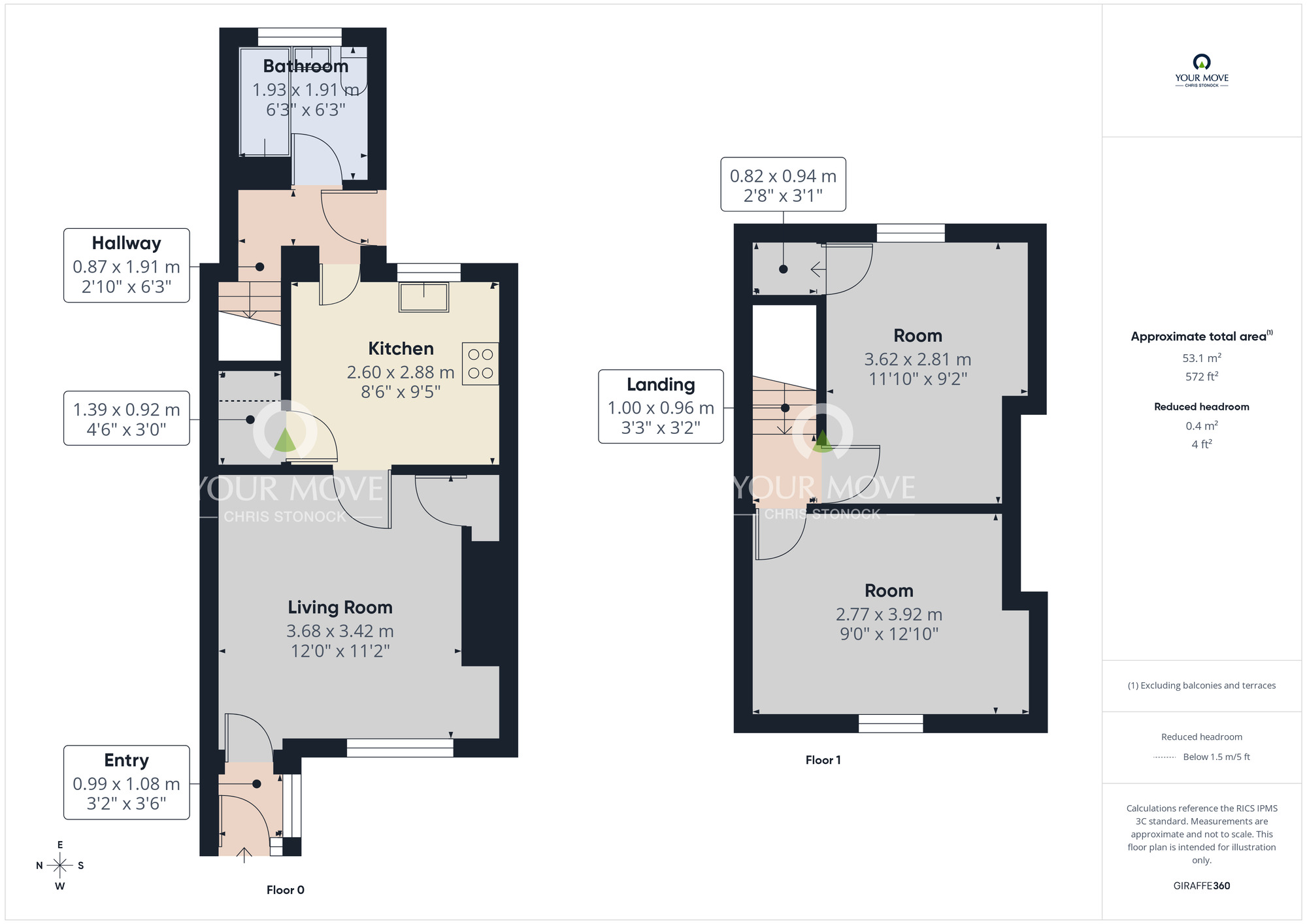 Floorplan of 2 bedroom Mid Terrace House for sale, St. Agnes Terrace, Crawcrook  Ryton, Tyne and Wear, NE40