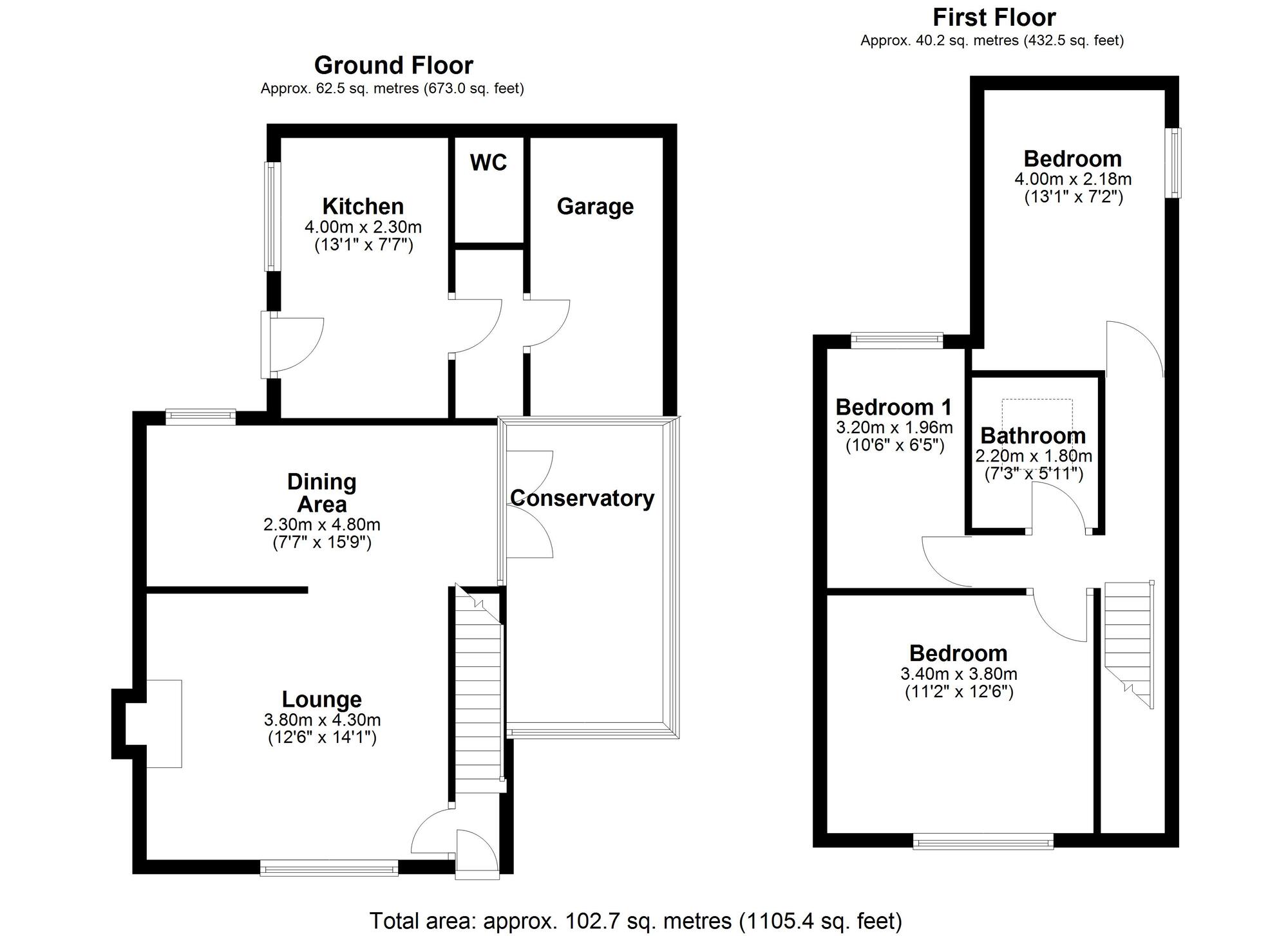 Floorplan of 3 bedroom End Terrace House to rent, Rockwood Gardens, Greenside, Tyne and Wear, NE40