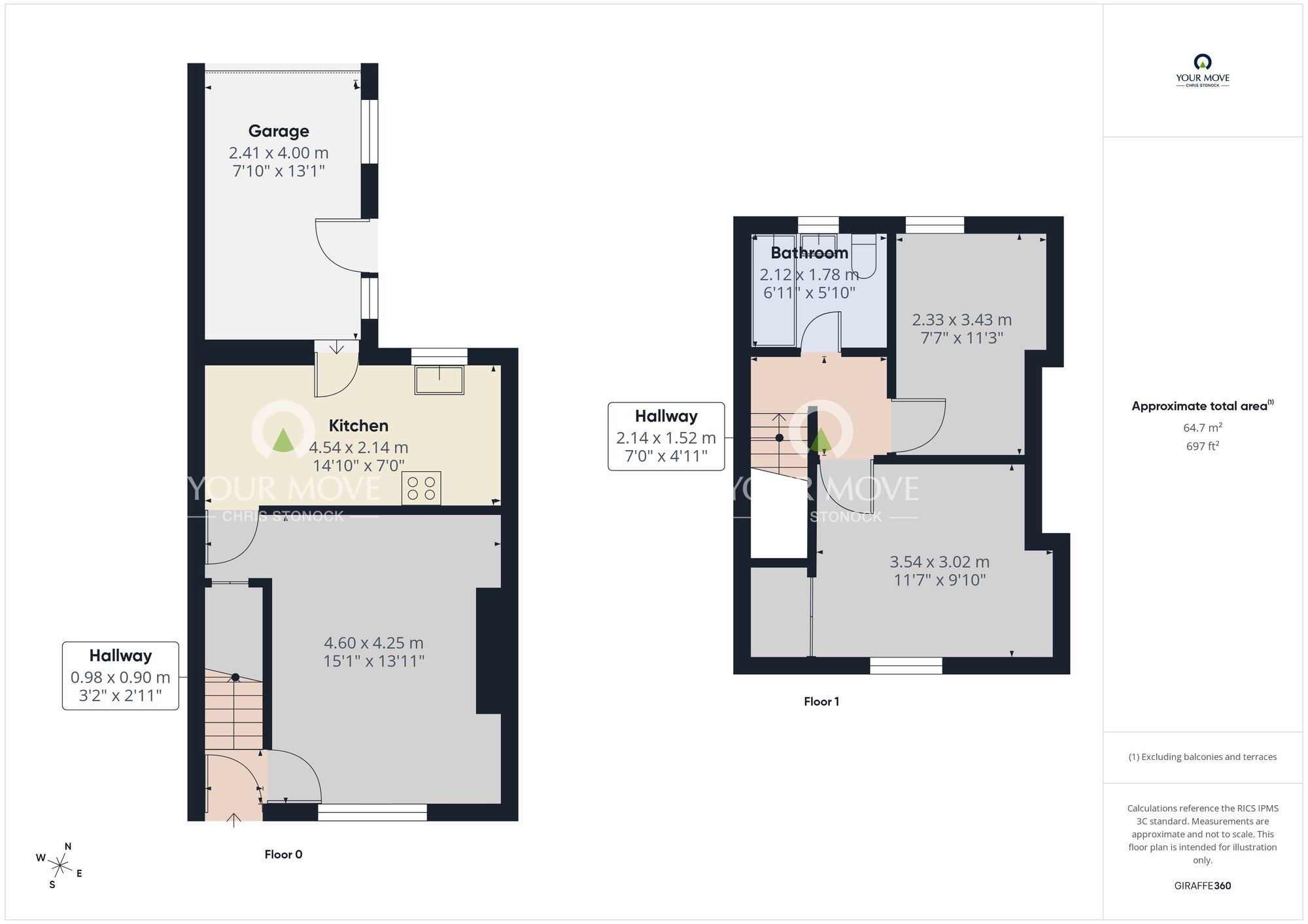 Floorplan of 2 bedroom Mid Terrace House for sale, Landscape Terrace, Greenside, Tyne and Wear, NE40