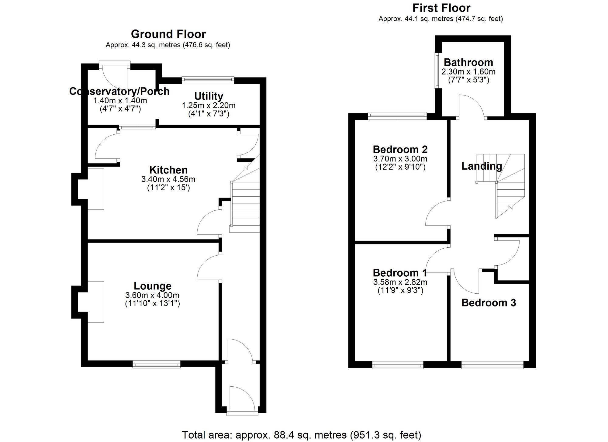 Floorplan of 3 bedroom Mid Terrace House for sale, Newton Terrace, Mickley, Northumberland, NE43