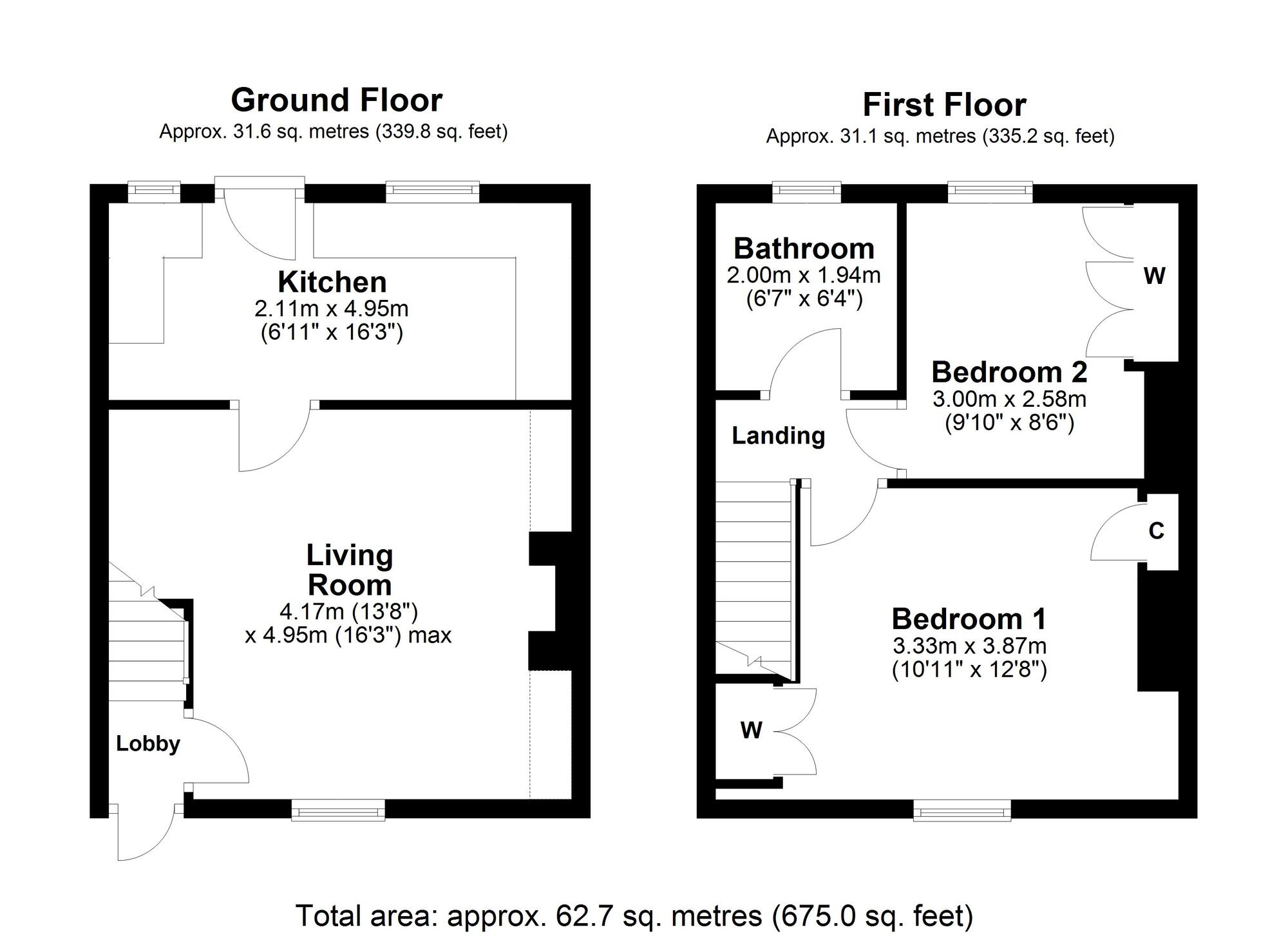 Floorplan of 2 bedroom Mid Terrace House for sale, Edward Street, Ryton, Tyne and Wear, NE40