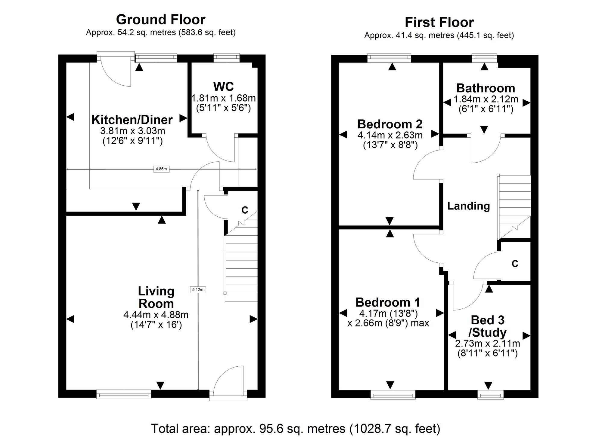 Floorplan of 3 bedroom Mid Terrace House for sale, Shepherd Drive, Crawcrook  Ryton, Tyne and Wear, NE40