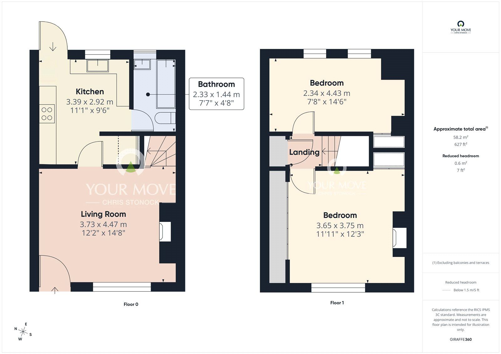Floorplan of 2 bedroom Mid Terrace House for sale, Morgy Hill West, Crawcrook, Ryton, Tyne & Wear, NE40