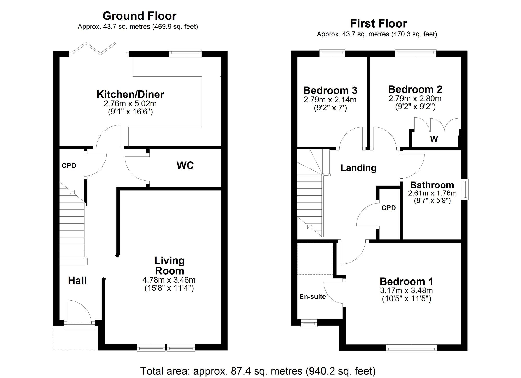 Floorplan of 3 bedroom Semi Detached House for sale, Shepherd Drive, Ryton, Tyne and Wear, NE40