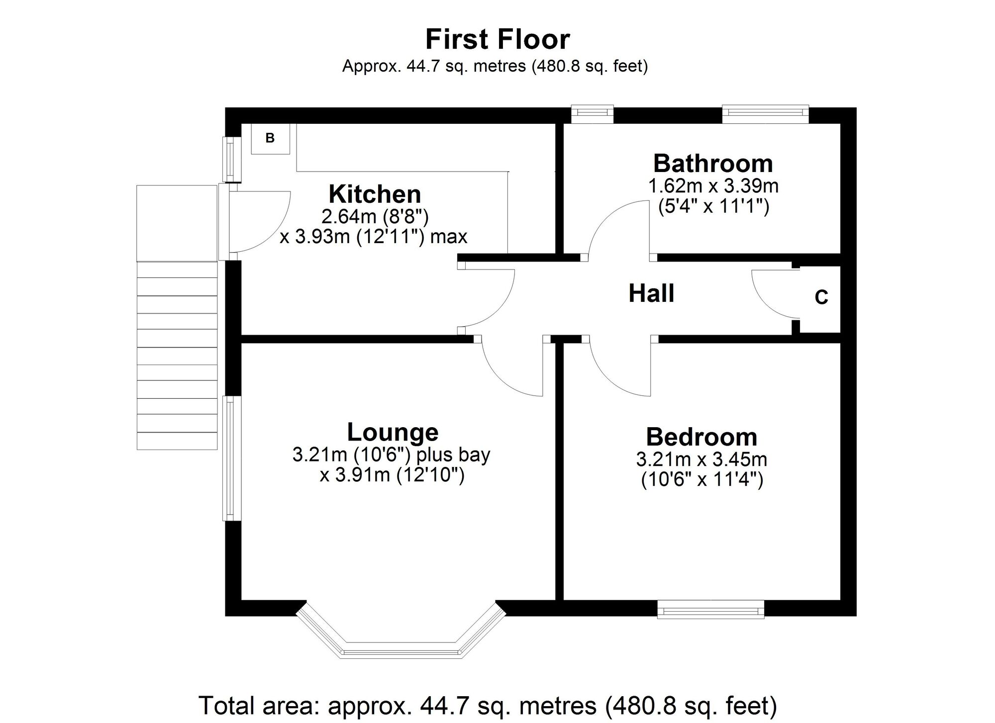 Floorplan of 1 bedroom  Flat for sale, Low Close, Prudhoe, Northumberland, NE42
