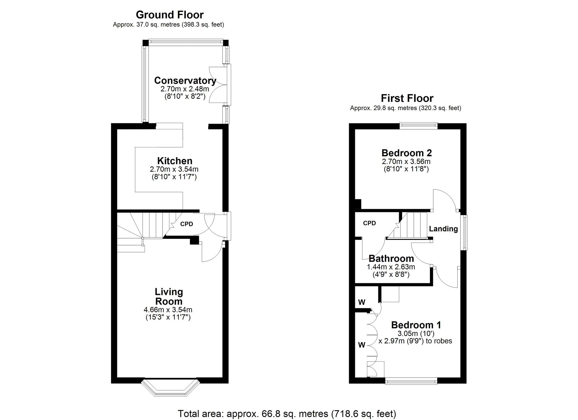 Floorplan of 2 bedroom Semi Detached House for sale, Lambton Close, Ryton, Tyne and Wear, NE40