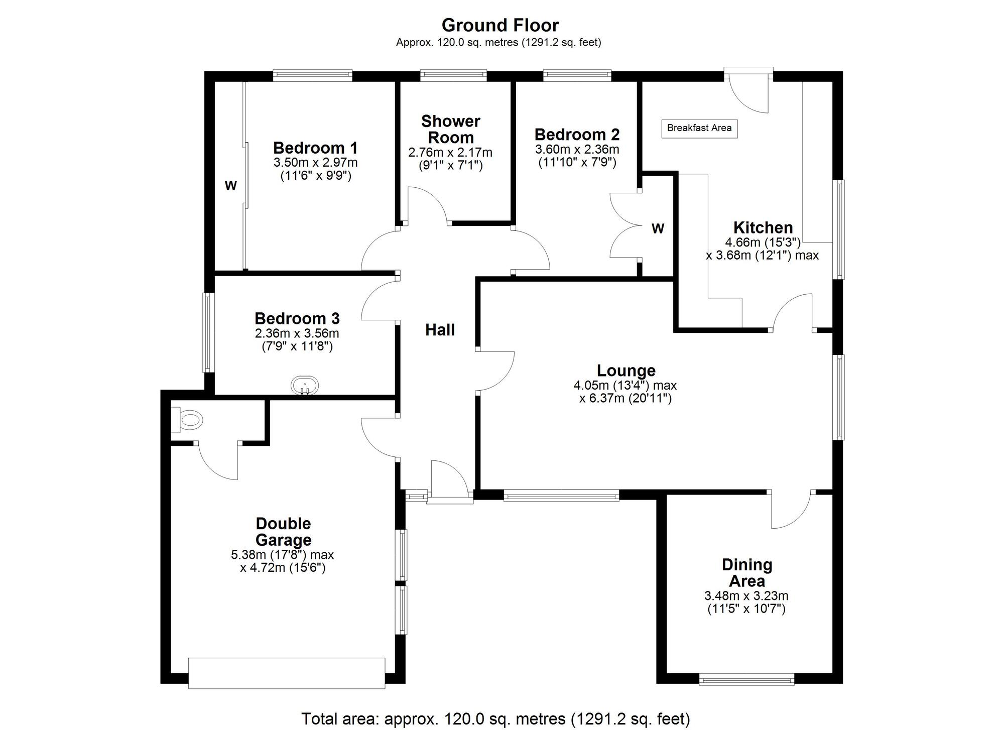 Floorplan of 3 bedroom Detached Bungalow for sale, Wellfield Court, Crawcrook, Tyne and Wear, NE40