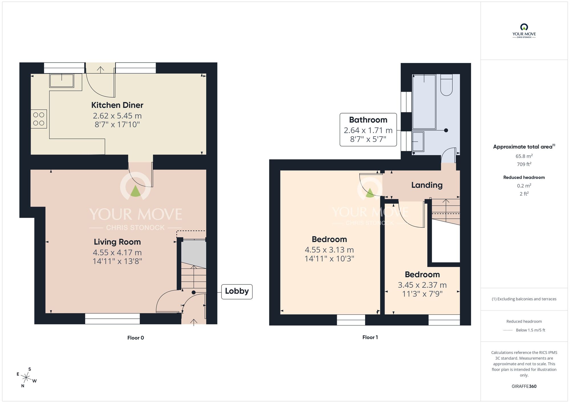 Floorplan of 2 bedroom End Terrace House for sale, Gibson Terrace, Ryton, Tyne and Wear, NE40