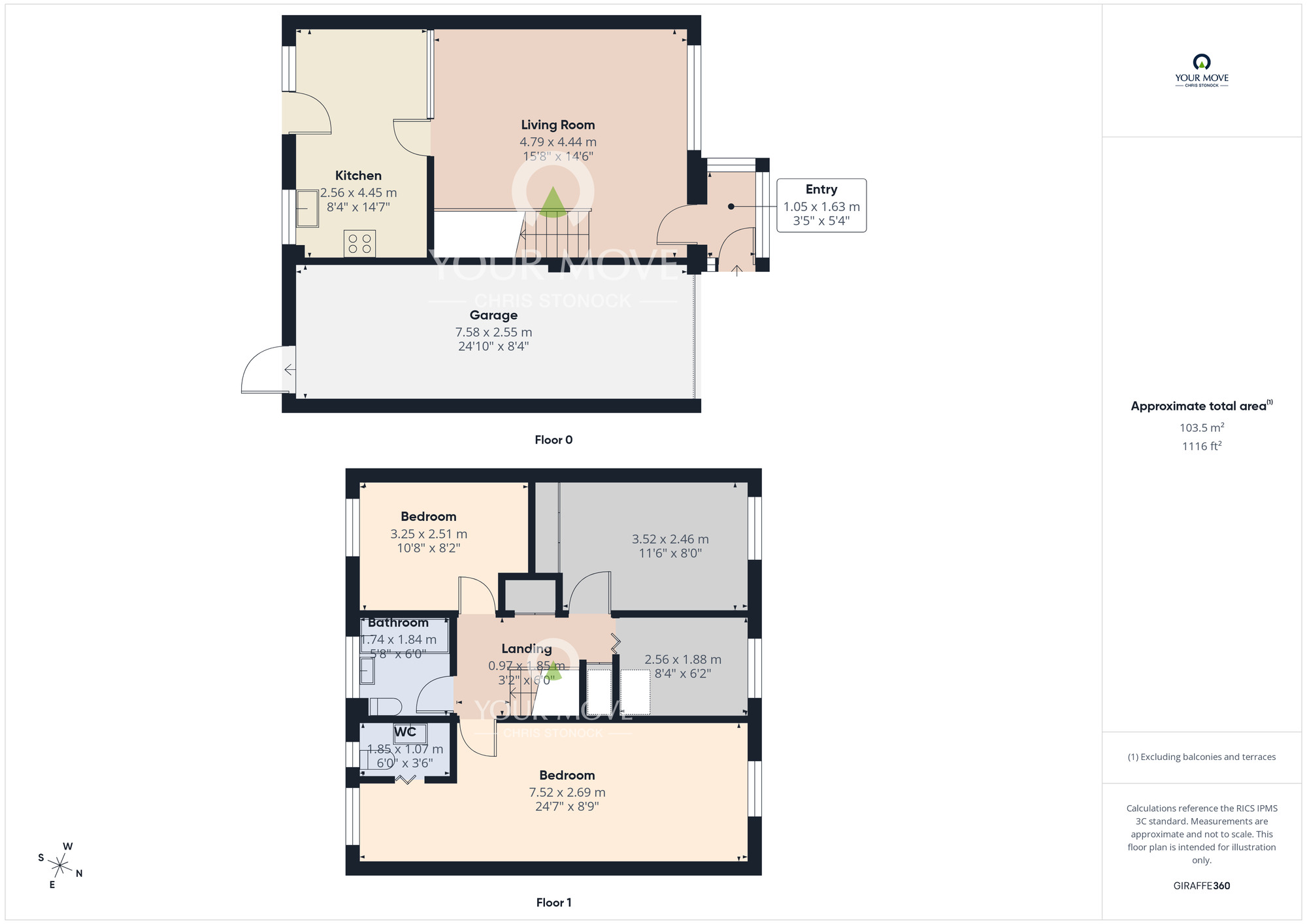 Floorplan of 4 bedroom Semi Detached House for sale, Holly Grove, Prudhoe, Northumberland, NE42