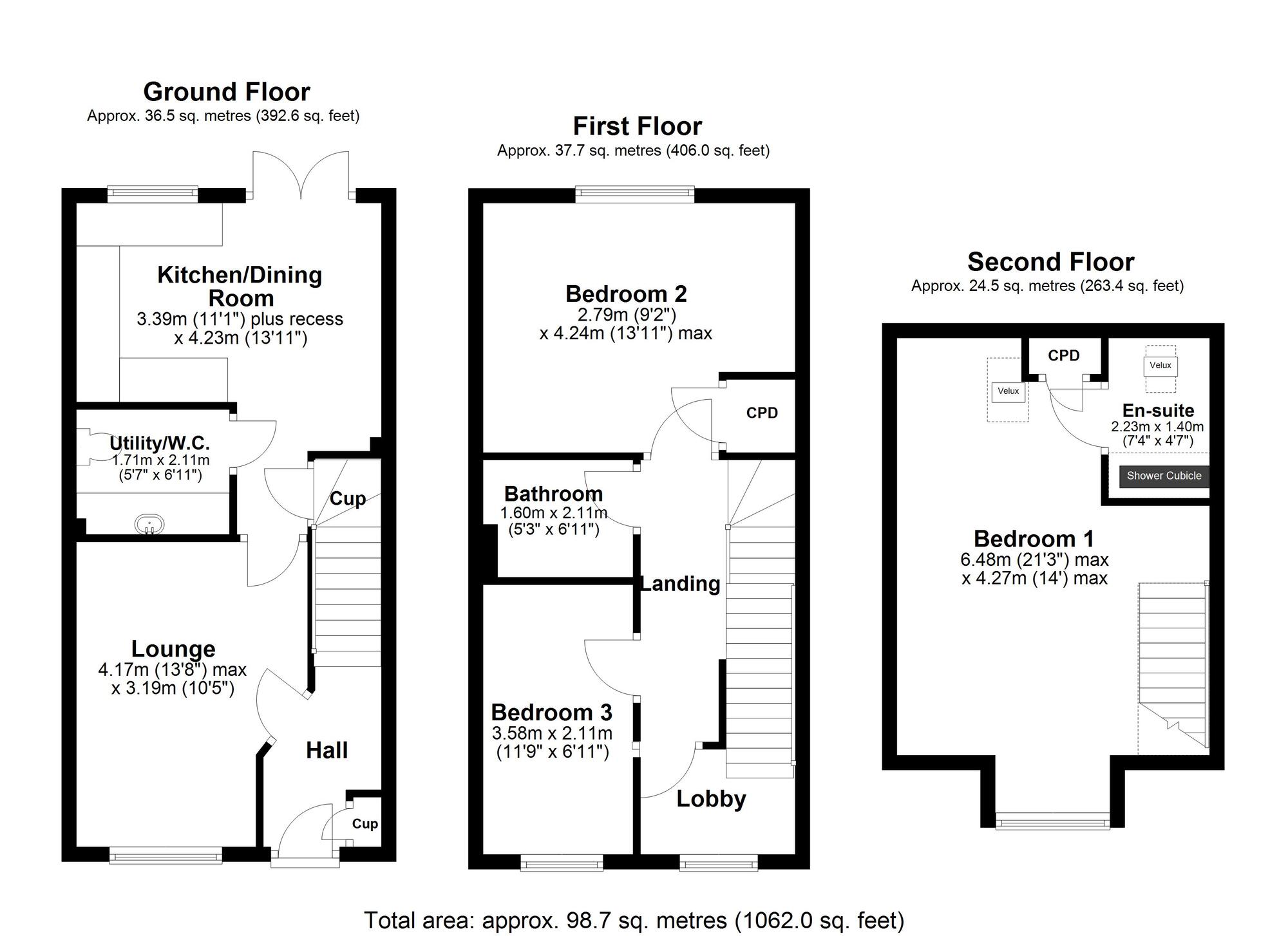 Floorplan of 3 bedroom Semi Detached House for sale, Argus Gardens, Ryton, Tyne and Wear, NE40