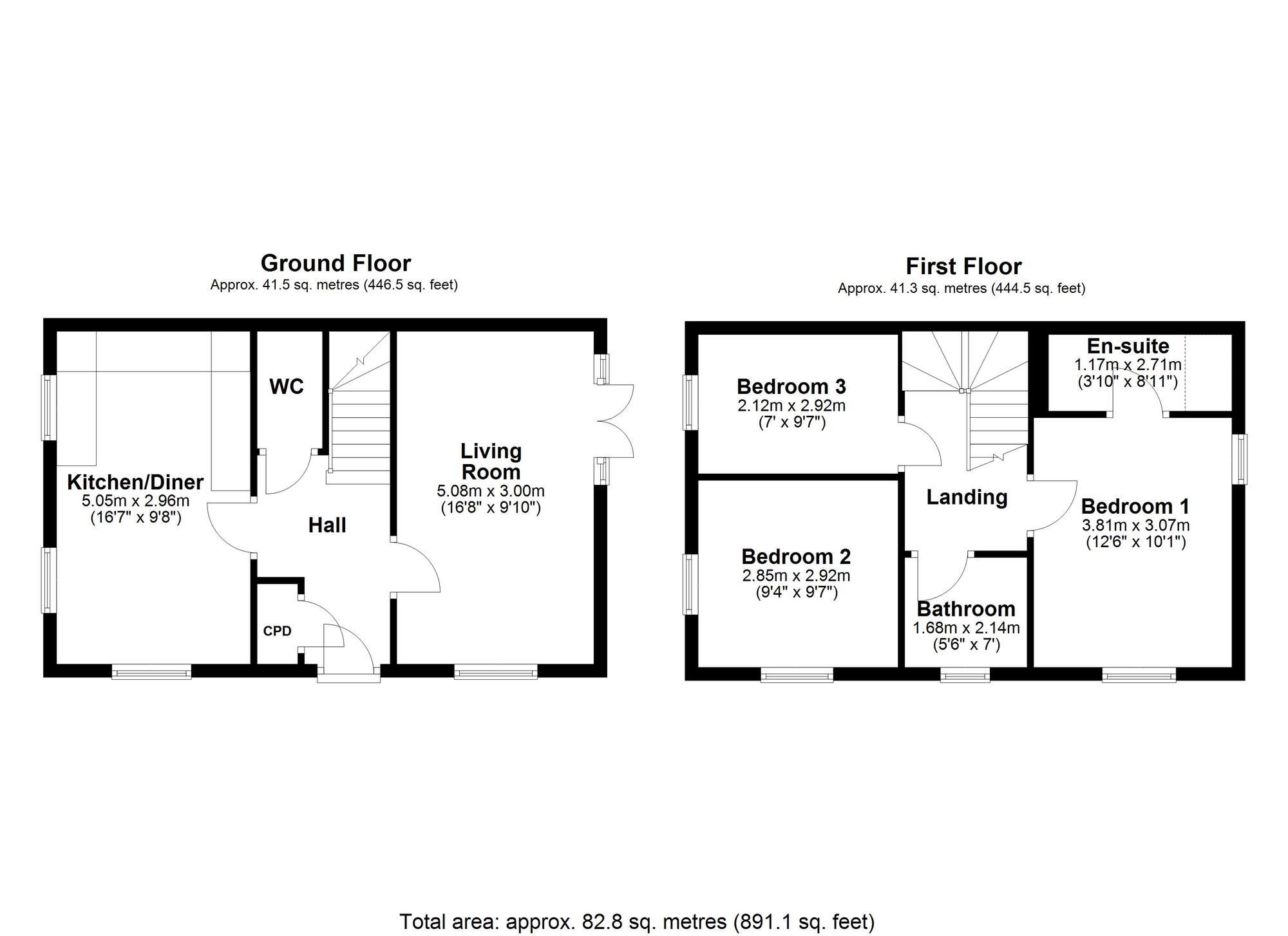Floorplan of 3 bedroom Semi Detached House for sale, Grayling Way, Ryton, Tyne and Wear, NE40