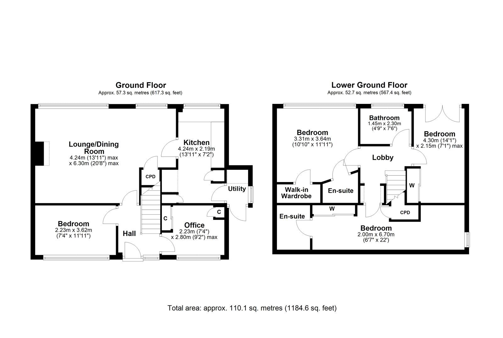 Floorplan of 4 bedroom House to rent, Cheyne Road, Prudhoe, Northumberland, NE42