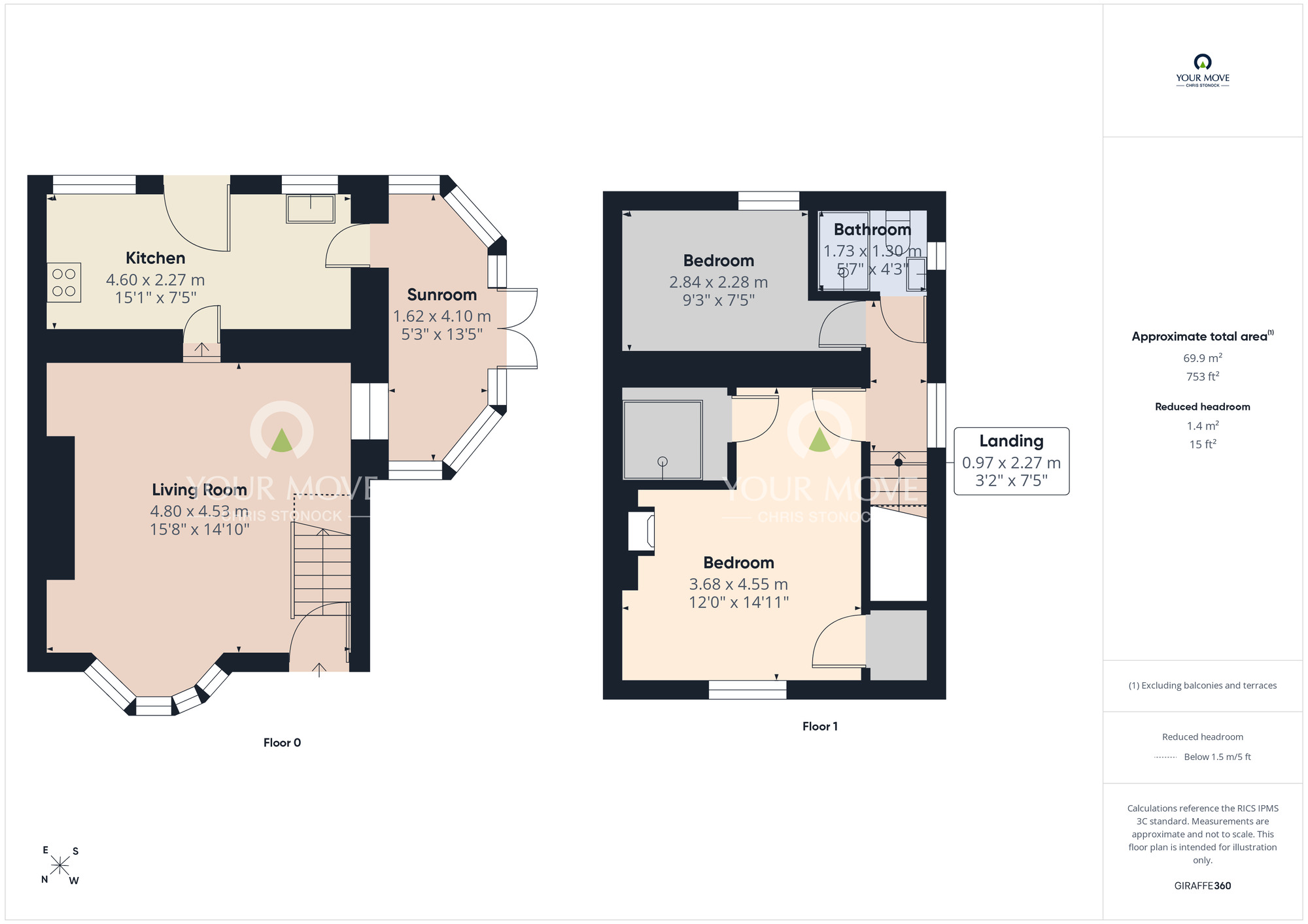 Floorplan of 2 bedroom Semi Detached House for sale, Ryton, Tyne and Wear, NE40