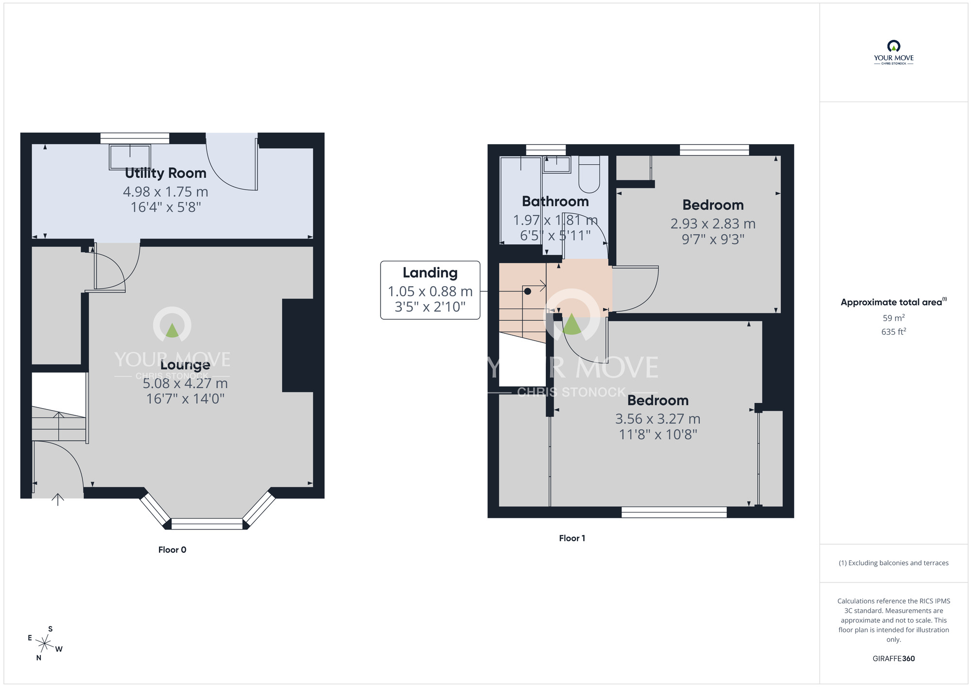 Floorplan of 2 bedroom End Terrace House for sale, Beech Grove South, Prudhoe, Northumberland, NE42