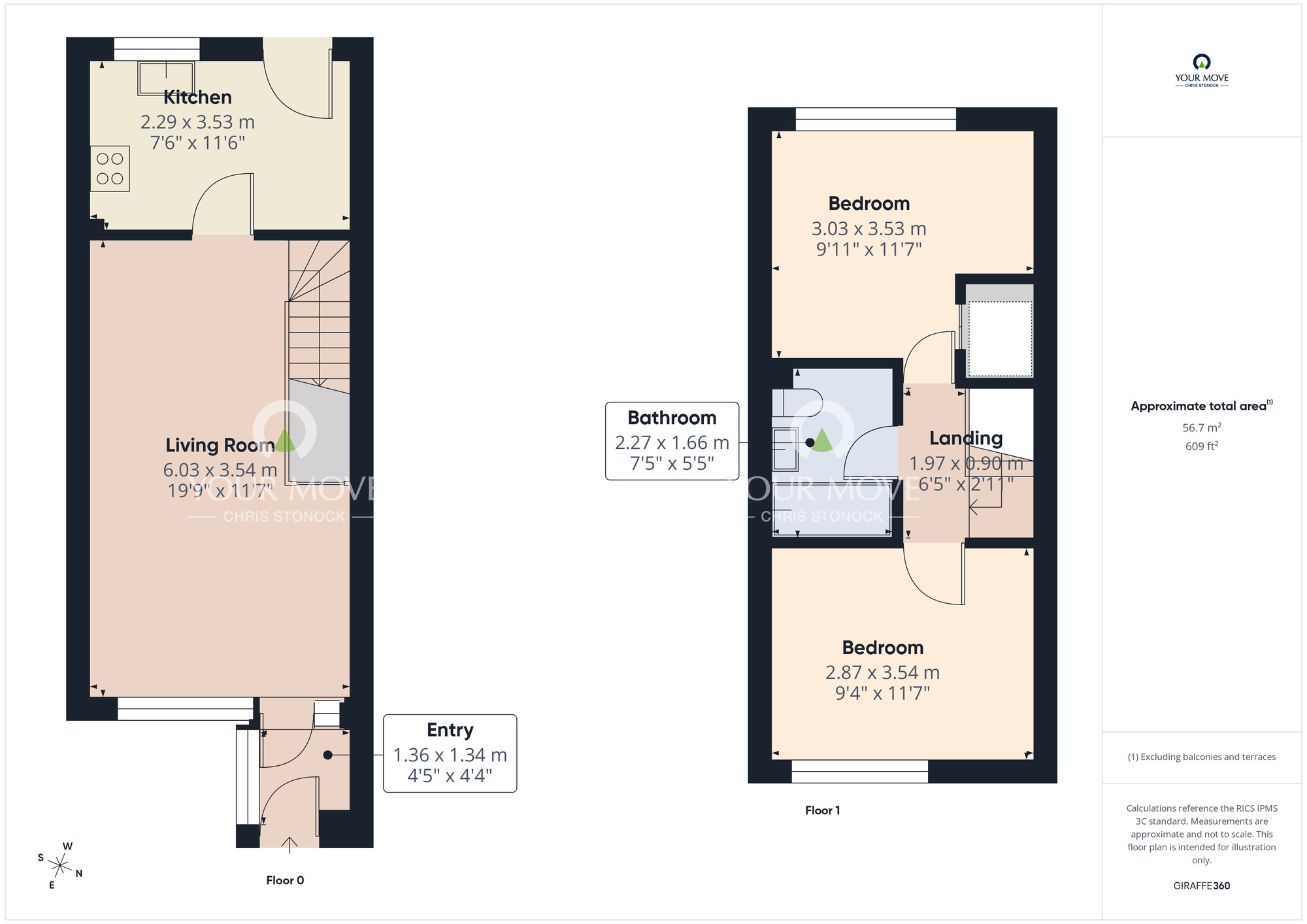 Floorplan of 2 bedroom Mid Terrace House for sale, Westwood View, Tyne and Wear, NE40