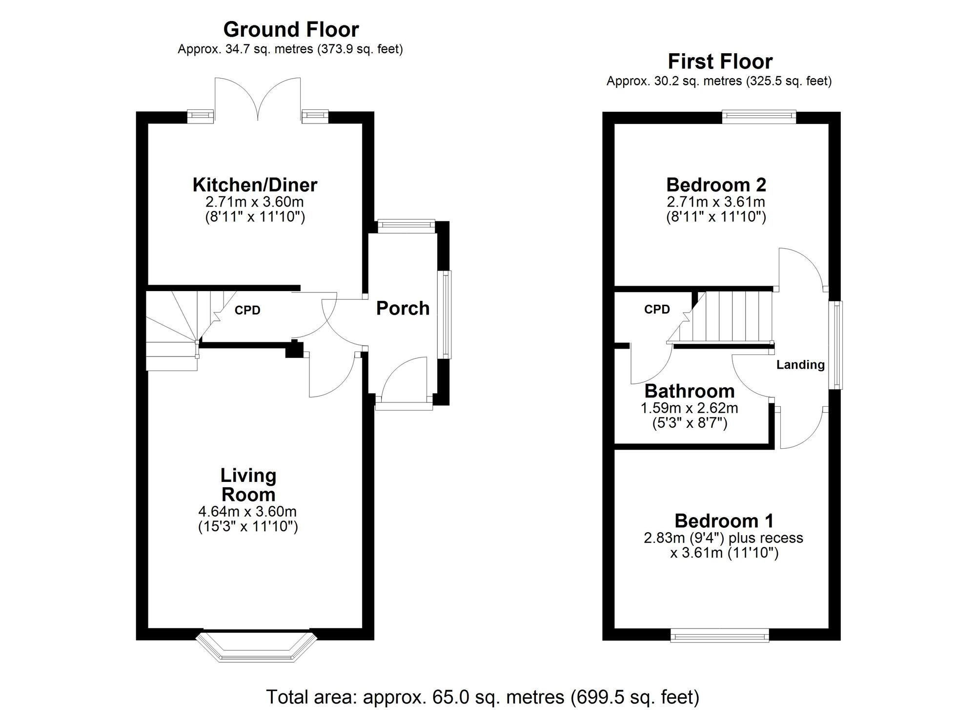 Floorplan of 2 bedroom Semi Detached House for sale, Kepier Chare, Ryton, Tyne and Wear, NE40