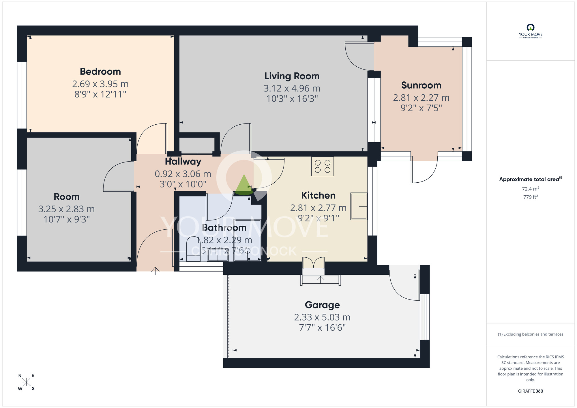 Floorplan of 2 bedroom Link Detached Bungalow for sale, Tynedale Close, Wylam, Northumberland, NE41
