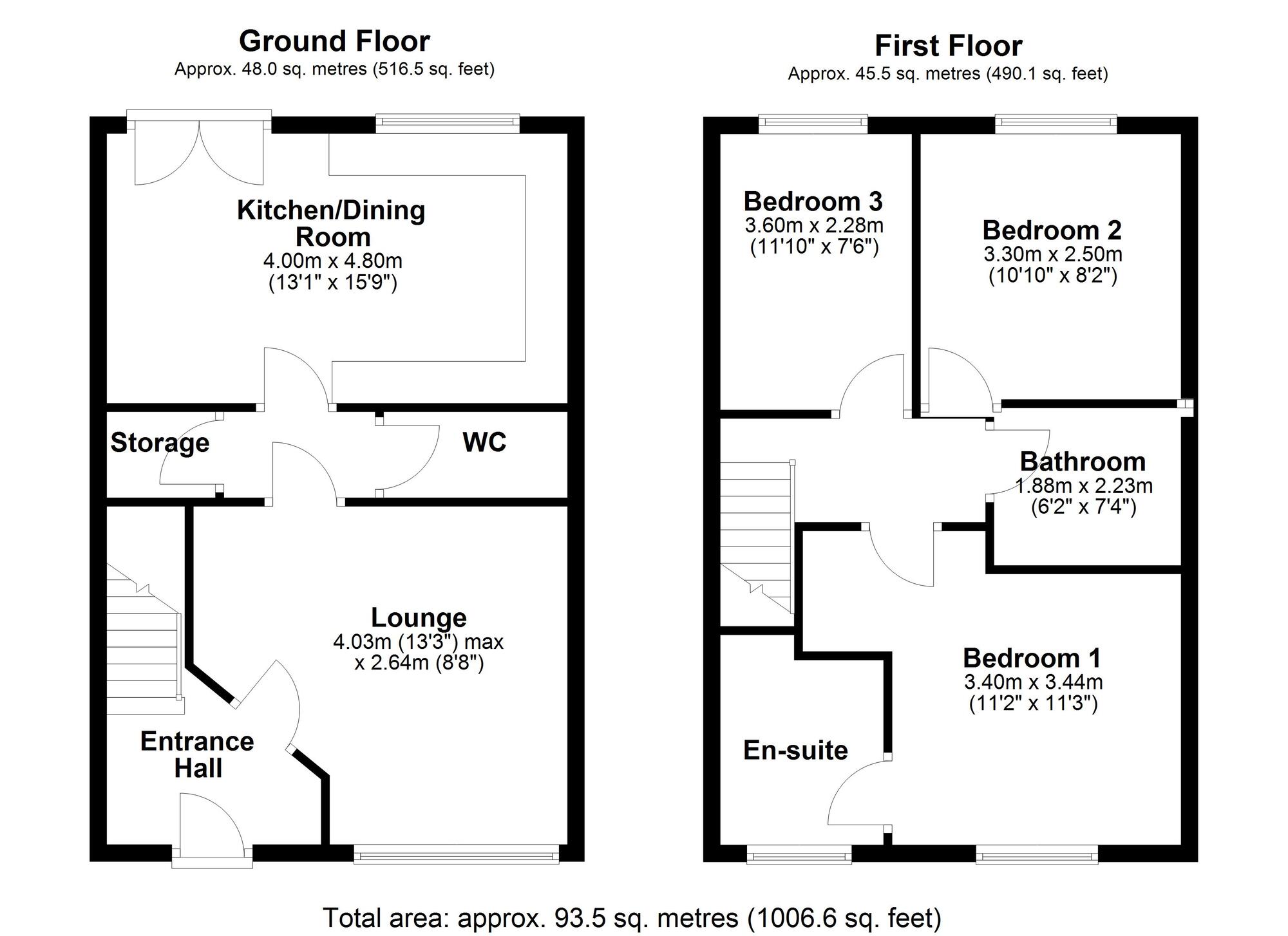 Floorplan of 3 bedroom Mid Terrace House for sale, Skylark Grove, Ryton, Tyne and Wear, NE40