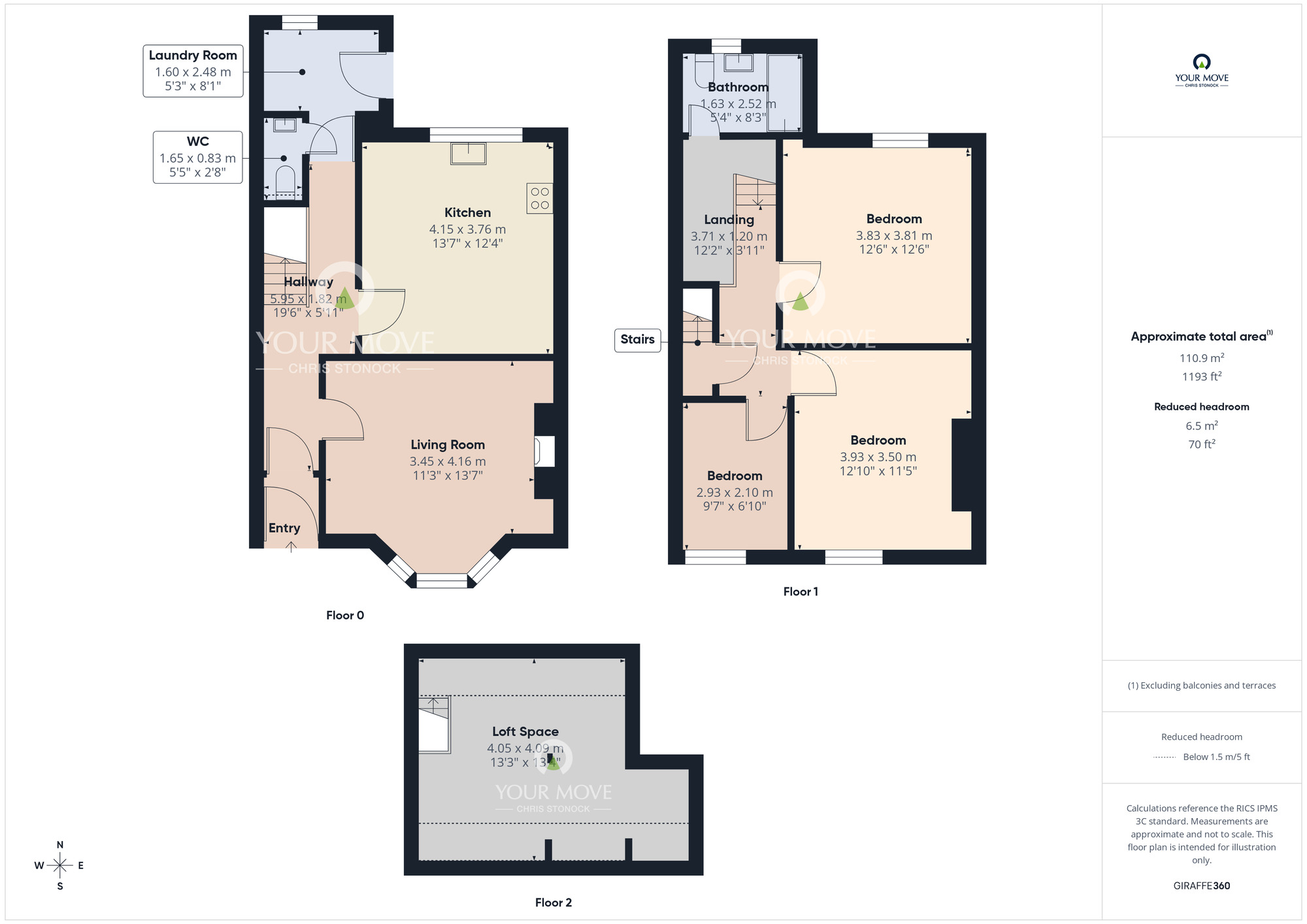 Floorplan of 3 bedroom Mid Terrace House for sale, Holburn Terrace, Ryton, Tyne and Wear, NE40