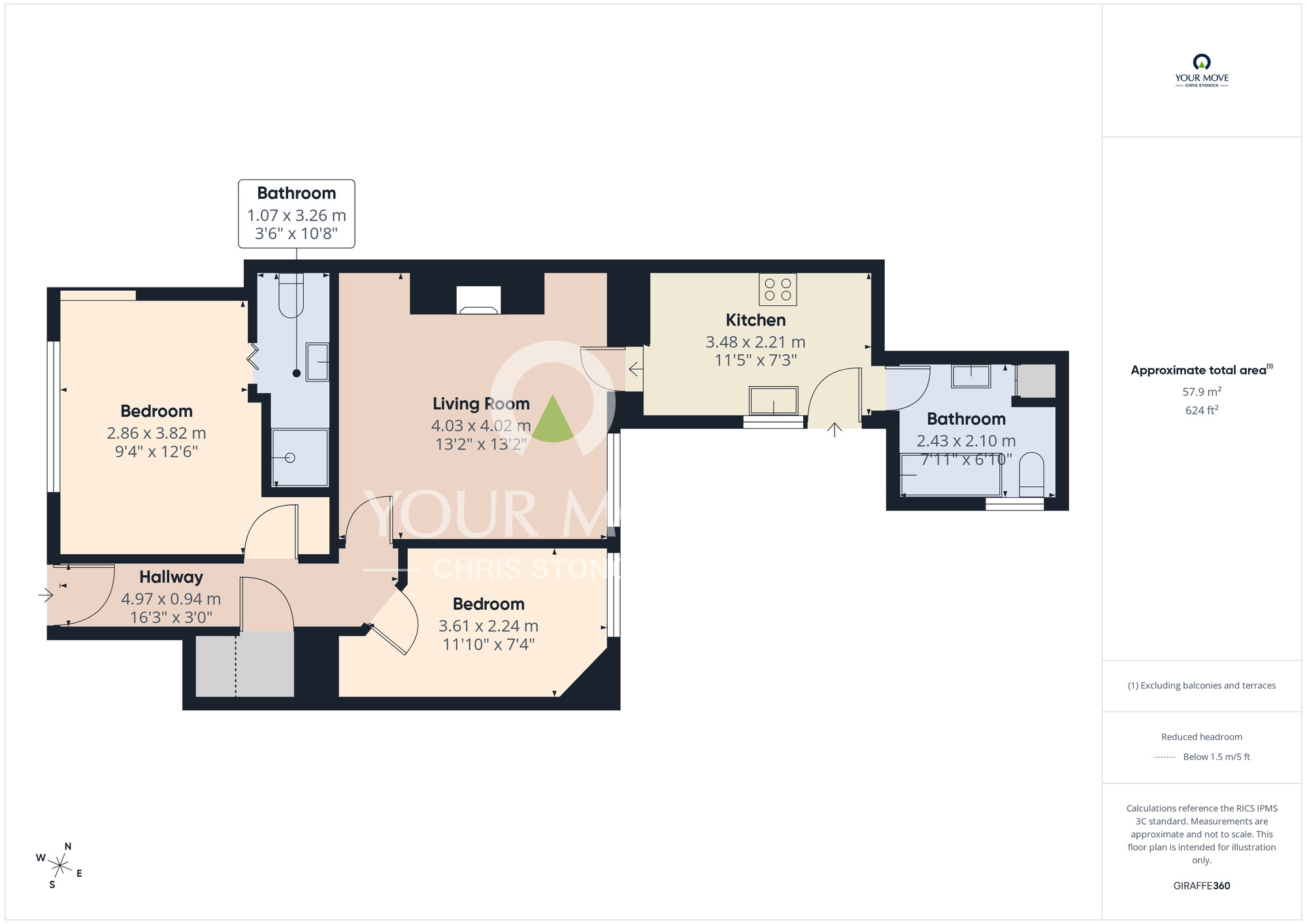 Floorplan of 2 bedroom Flat for sale, Edgewell Avenue, Prudhoe, Northumberland, NE42