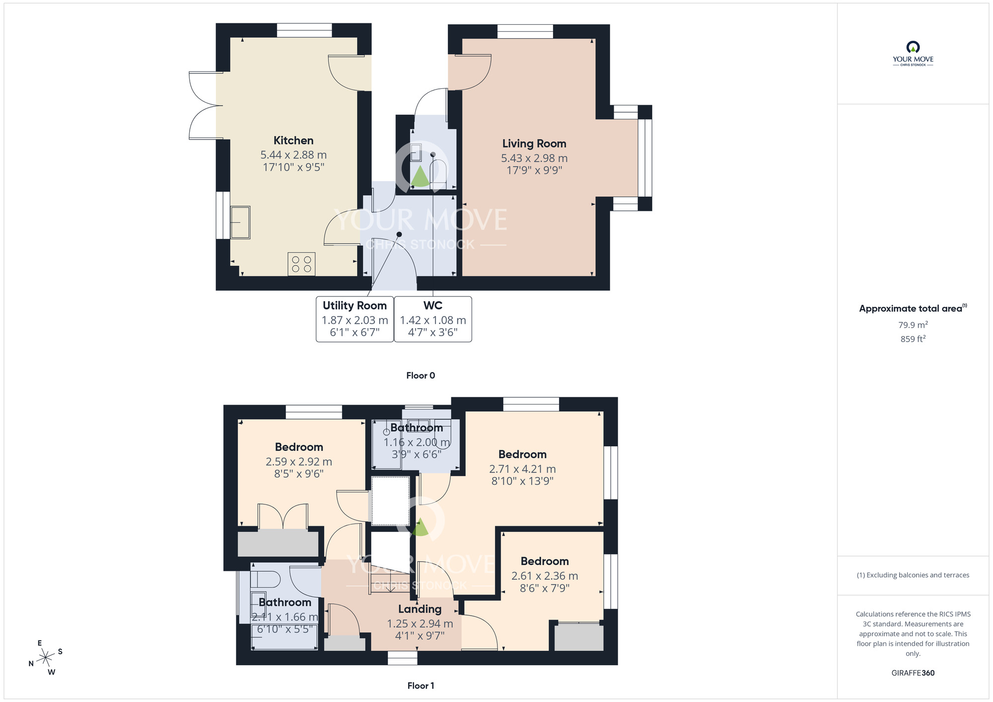 Floorplan of 3 bedroom Detached House for sale, Fieldfare Avenue, Ryton, Tyne and Wear, NE40