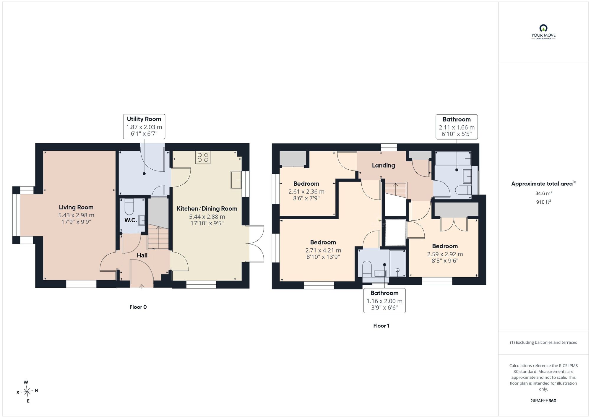 Floorplan of 3 bedroom Detached House for sale, Fieldfare Avenue, Ryton, Tyne and Wear, NE40