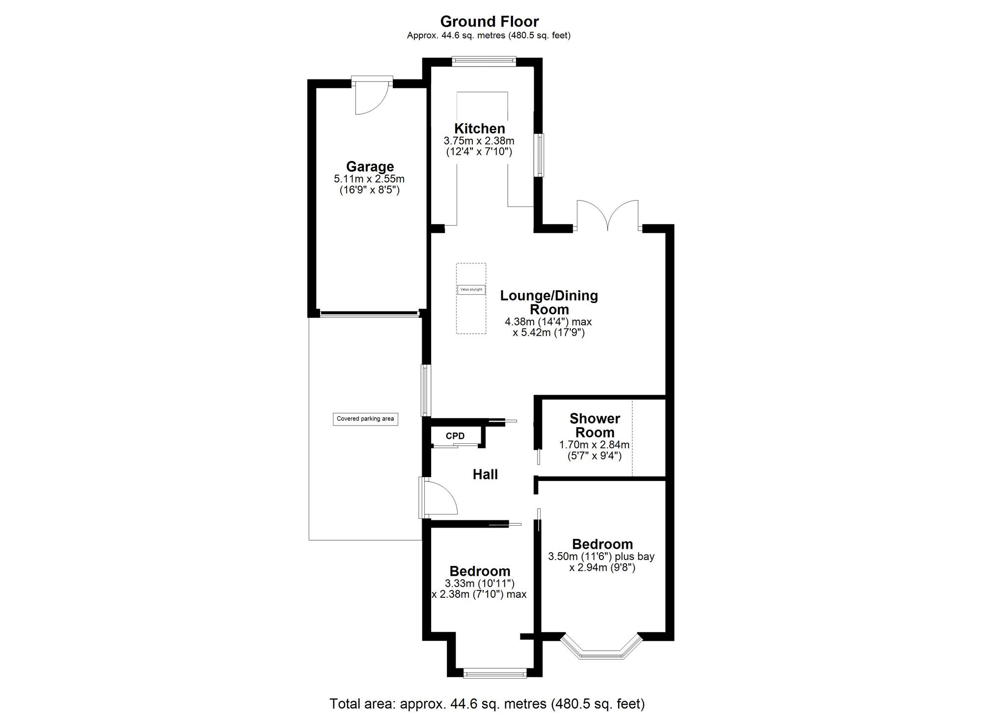 Floorplan of 2 bedroom Semi Detached Bungalow for sale, Fernlea Gardens, Crawcrook, Ryton, Tyne and Wear, NE40