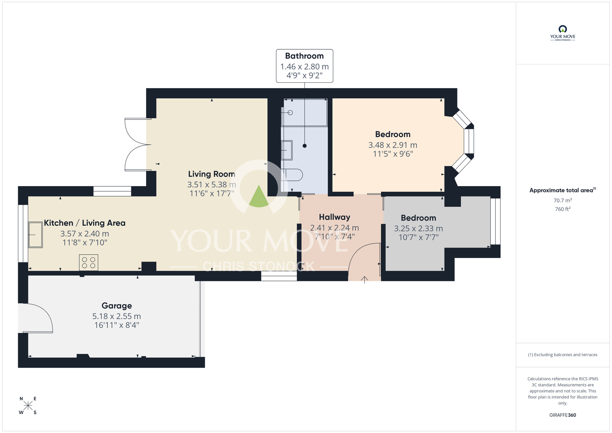 Floorplan of 2 bedroom Semi Detached Bungalow for sale, Fernlea Gardens, Crawcrook, Ryton, Tyne and Wear, NE40