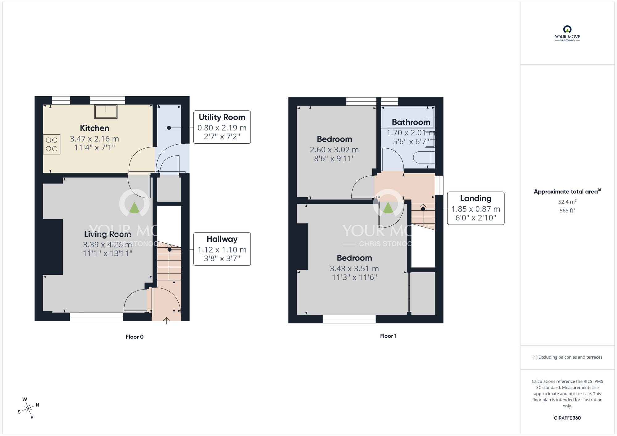Floorplan of 2 bedroom Semi Detached House for sale, Tyne Gardens, Ryton, Tyne and Wear, NE40