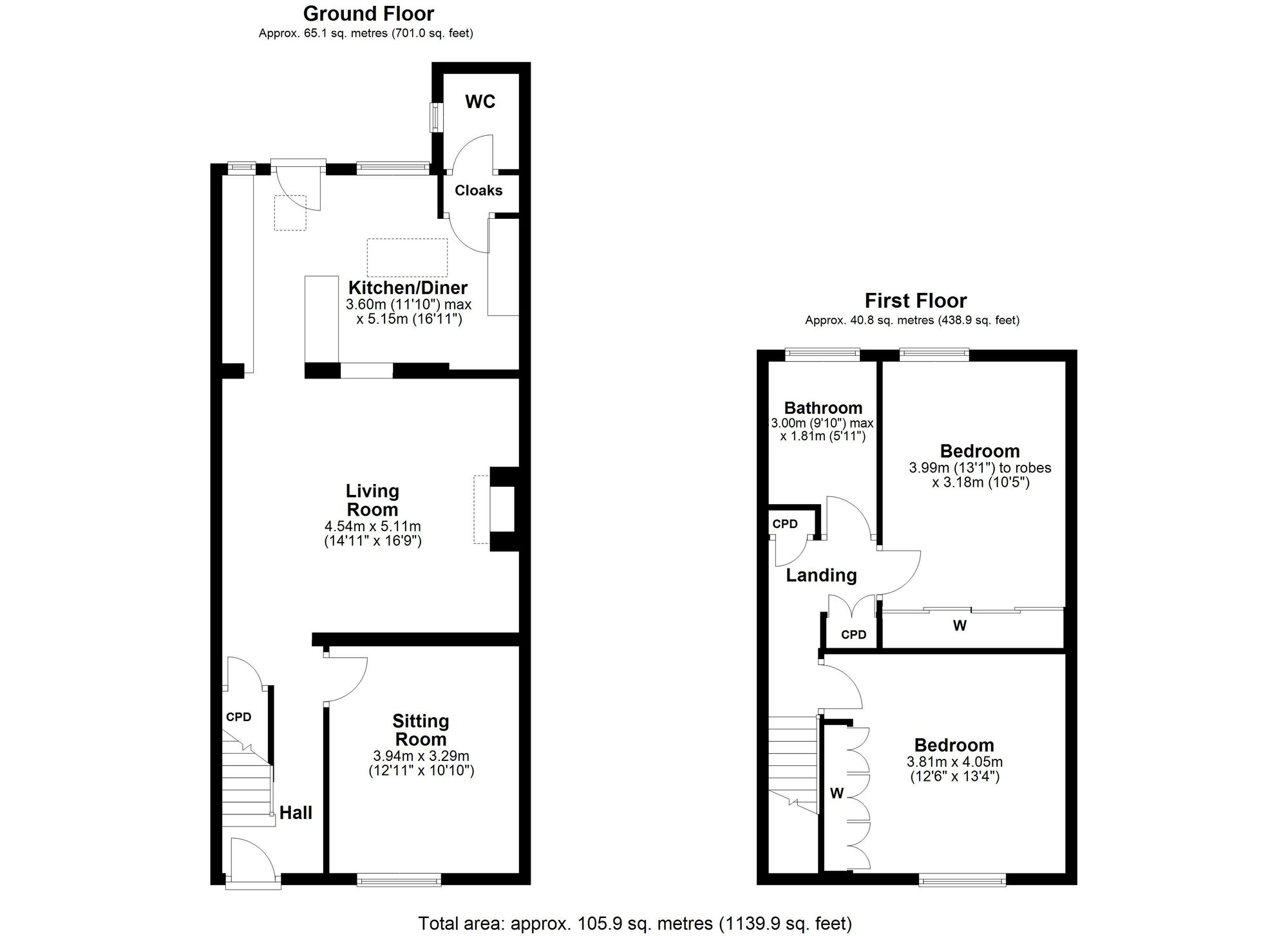 Floorplan of 2 bedroom Mid Terrace House for sale, Folly Yard, Greenside, Tyne and Wear, NE40